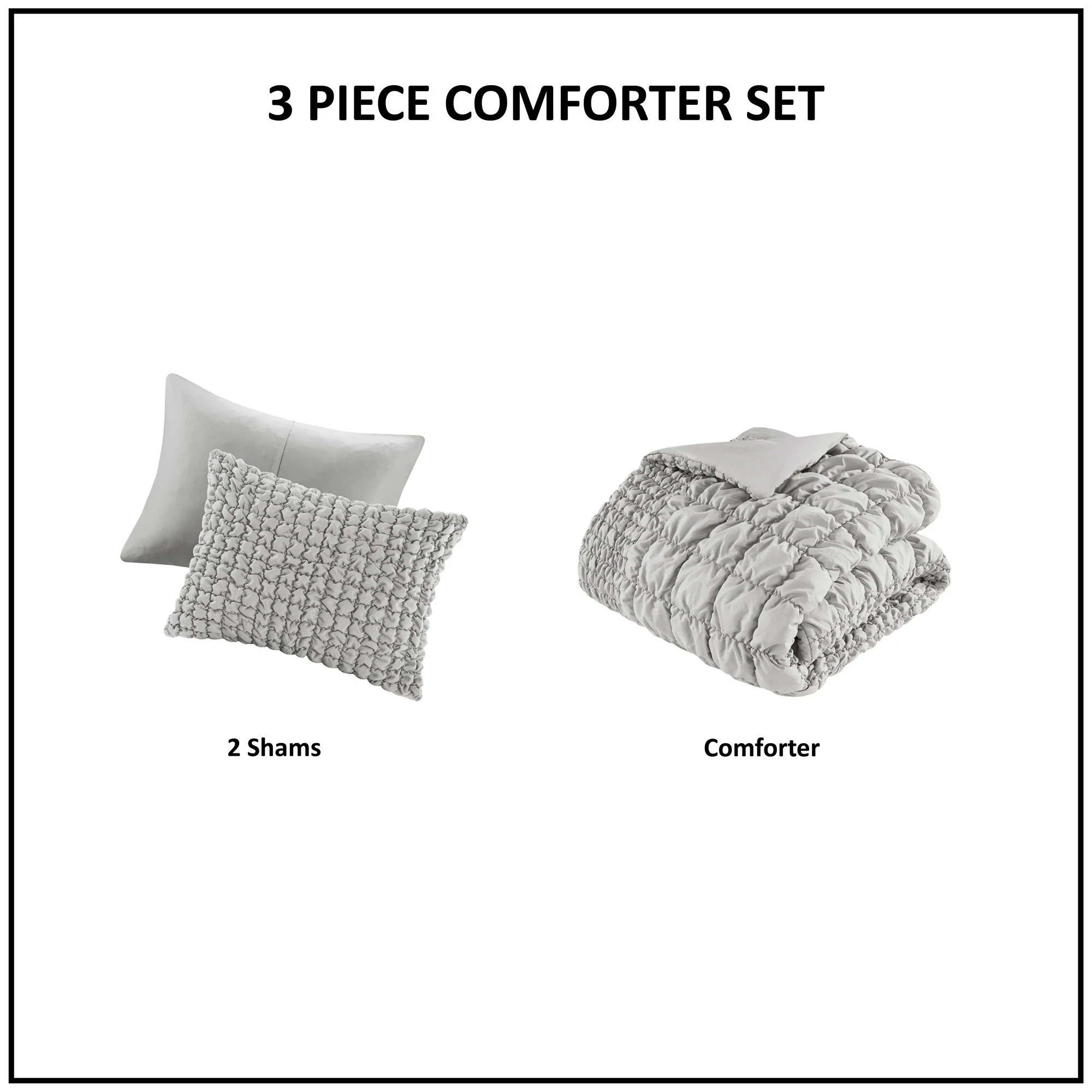 Evelyn 3-Piece Stripe Ruched Comforter Set - Image 24