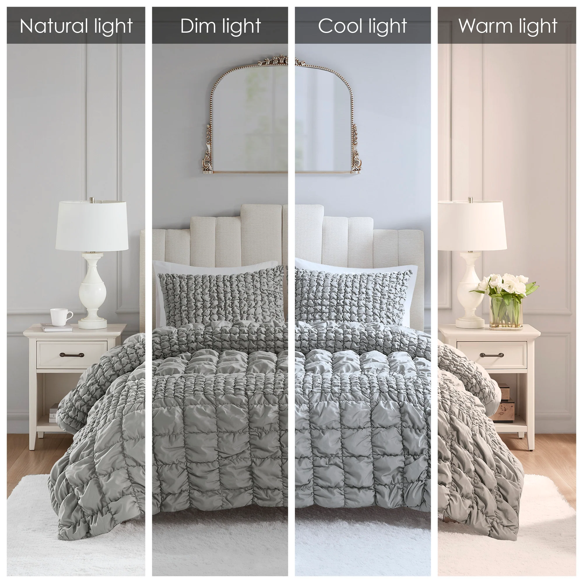 Evelyn 3-Piece Stripe Ruched Comforter Set - Image 26