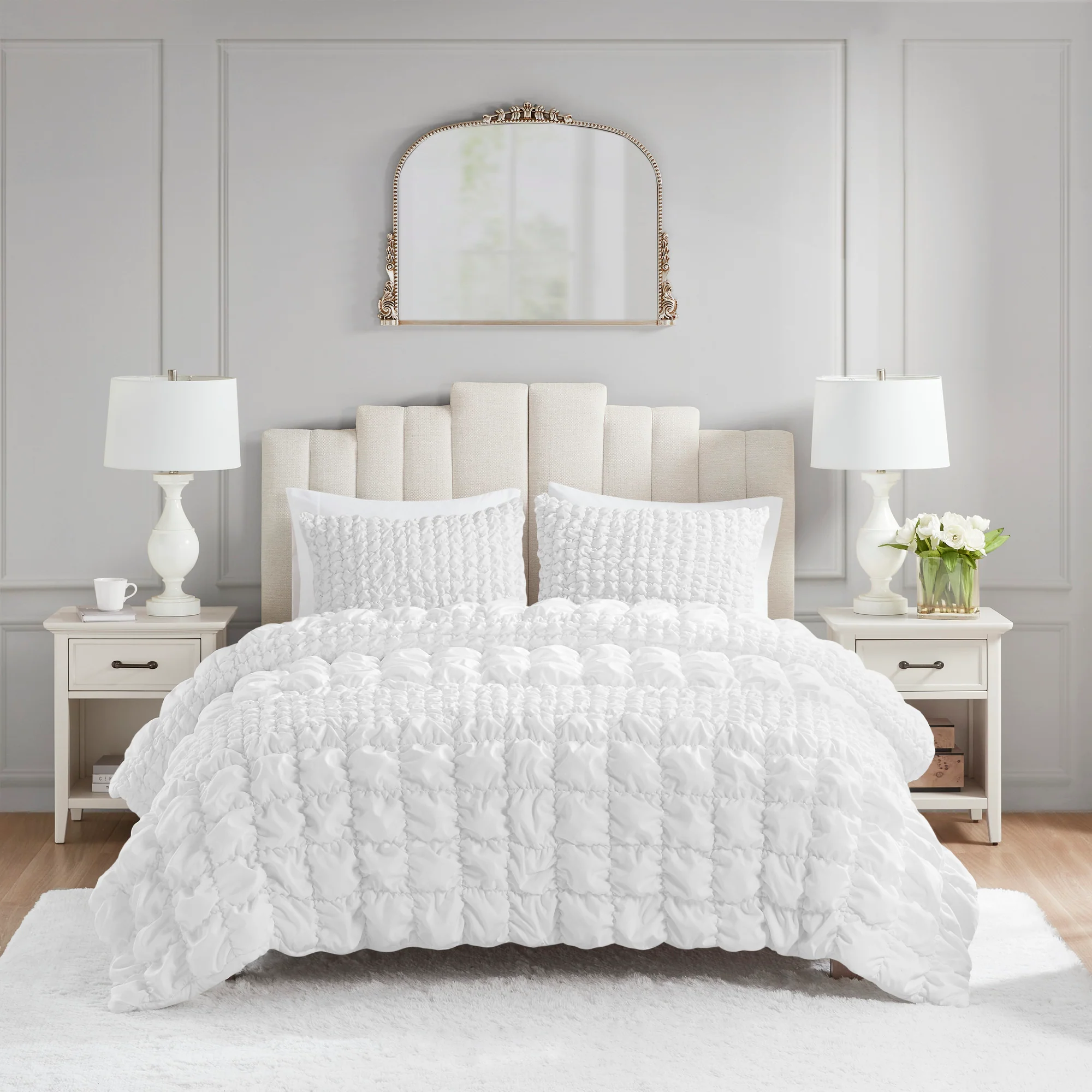 Evelyn 3-Piece Stripe Ruched Comforter Set - Image 3