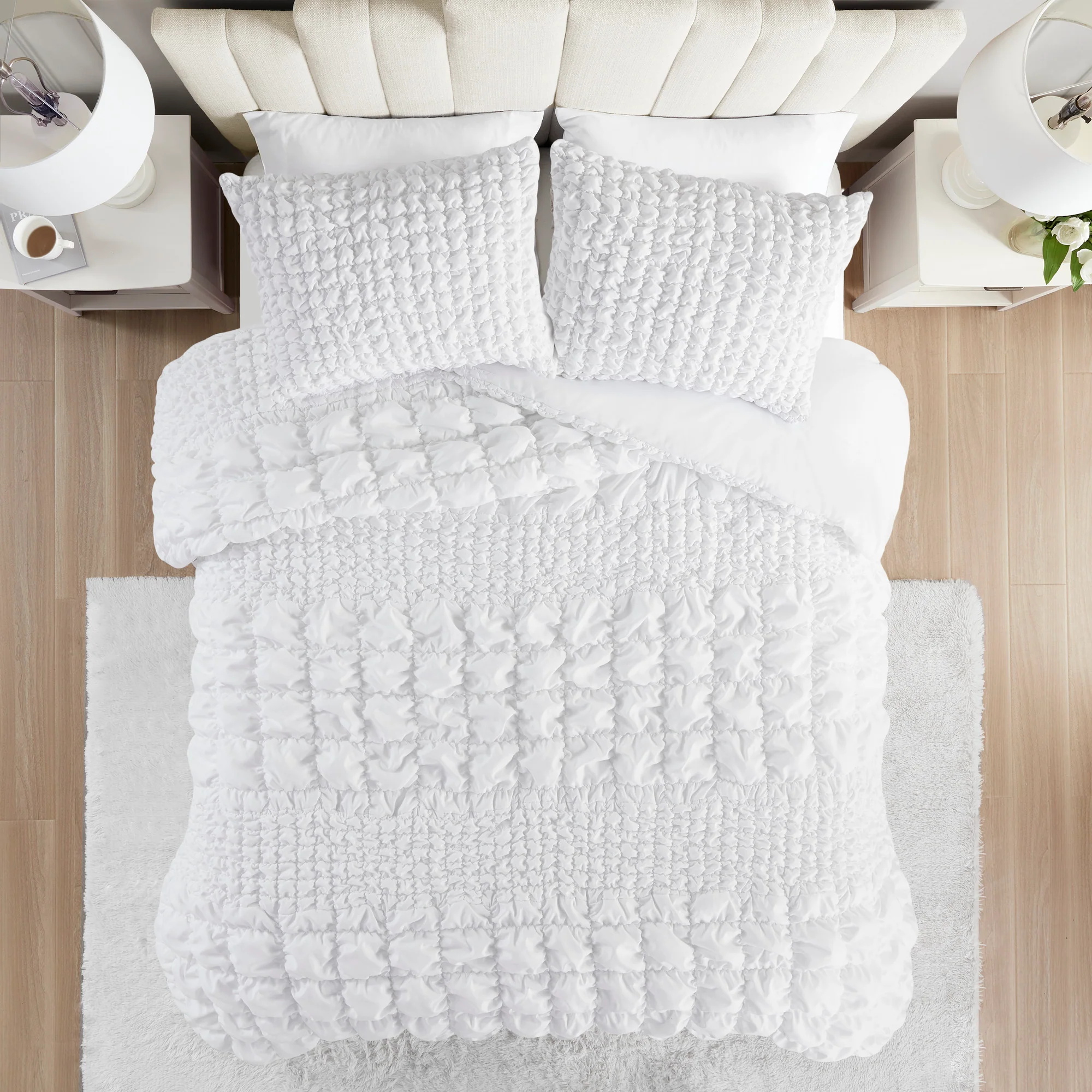 Evelyn 3-Piece Stripe Ruched Comforter Set - Image 5