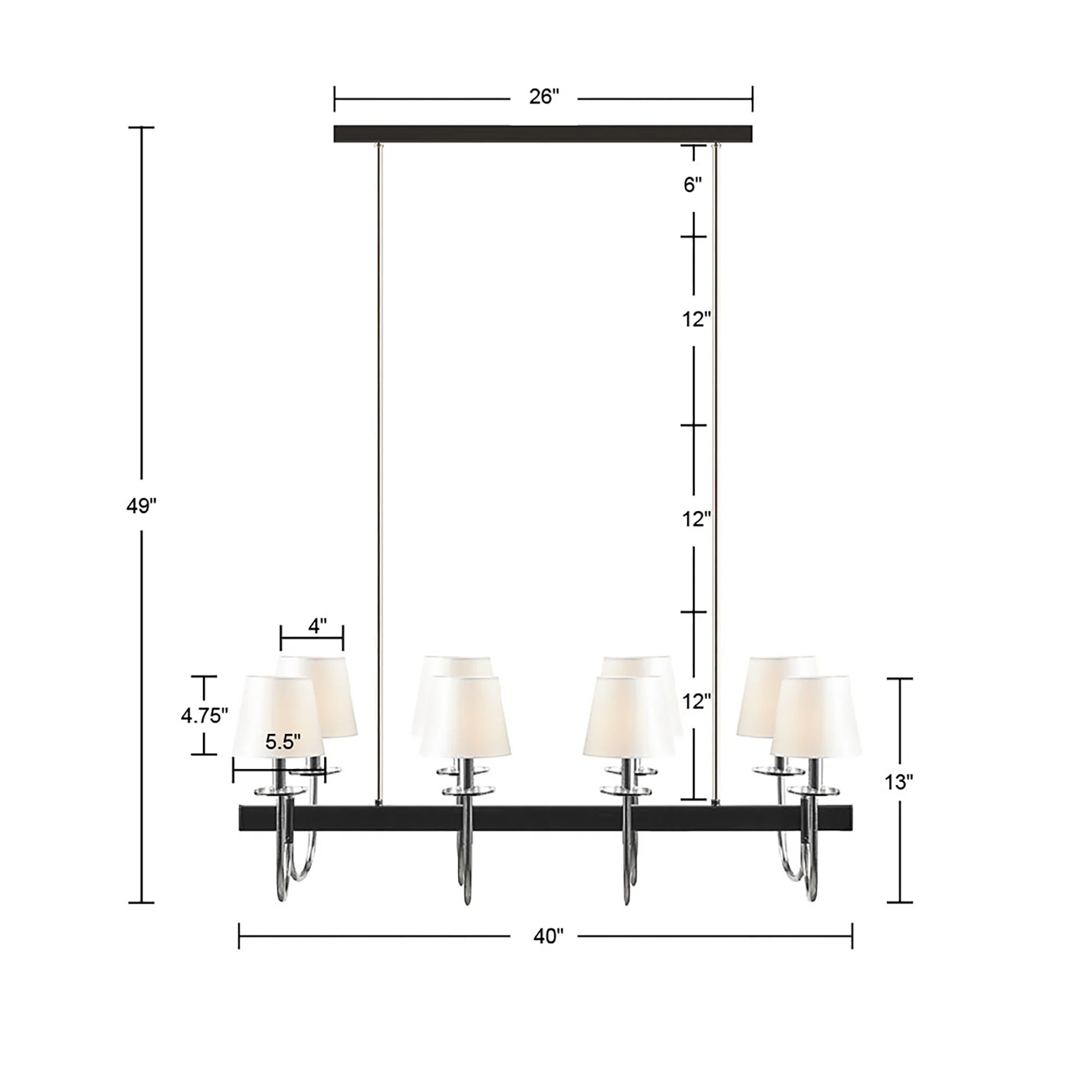 Fairmount 8-Light Traditional Chandelier with Drum Shades - Image 10