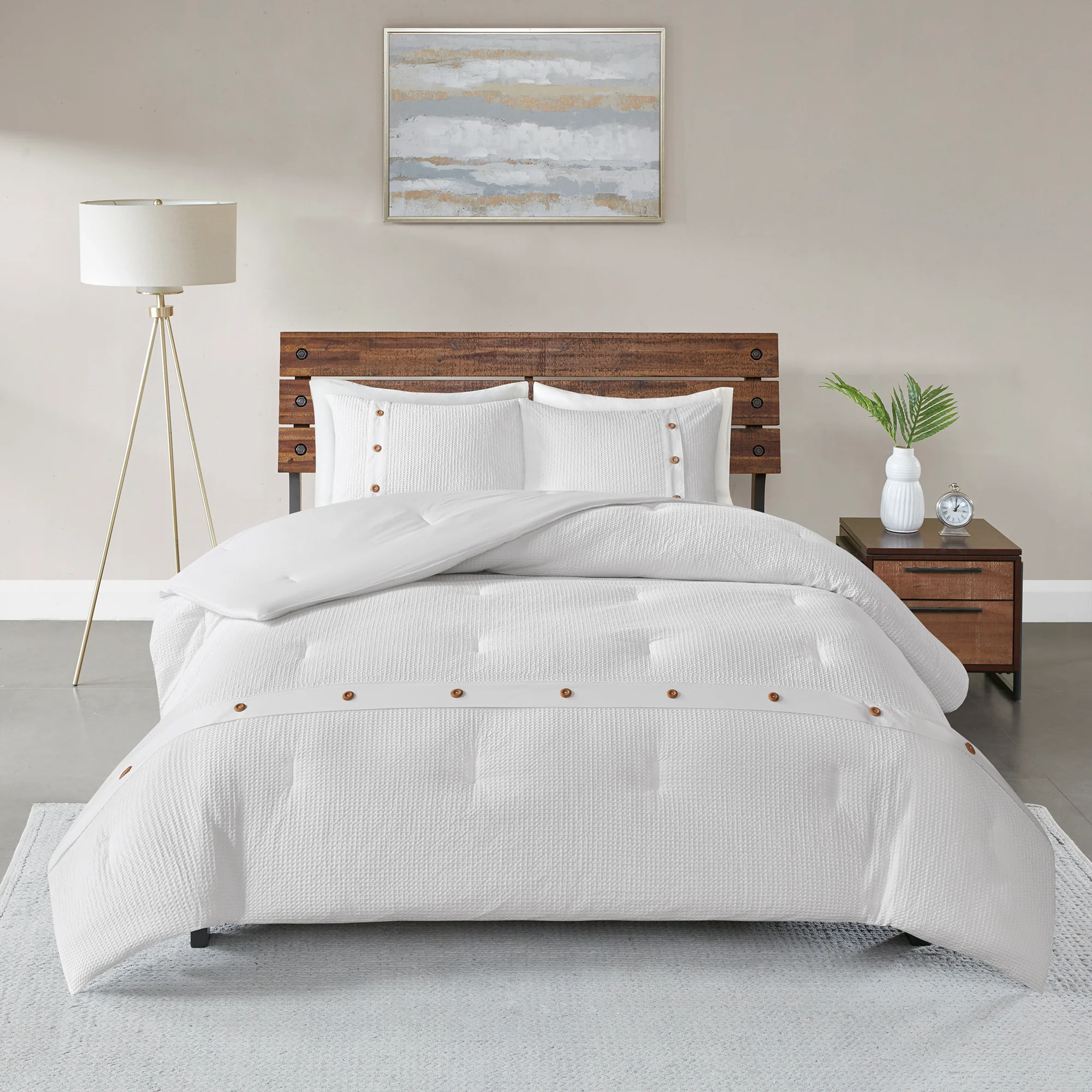Finley 3-Piece Cotton Waffle Weave Comforter set - Image 2