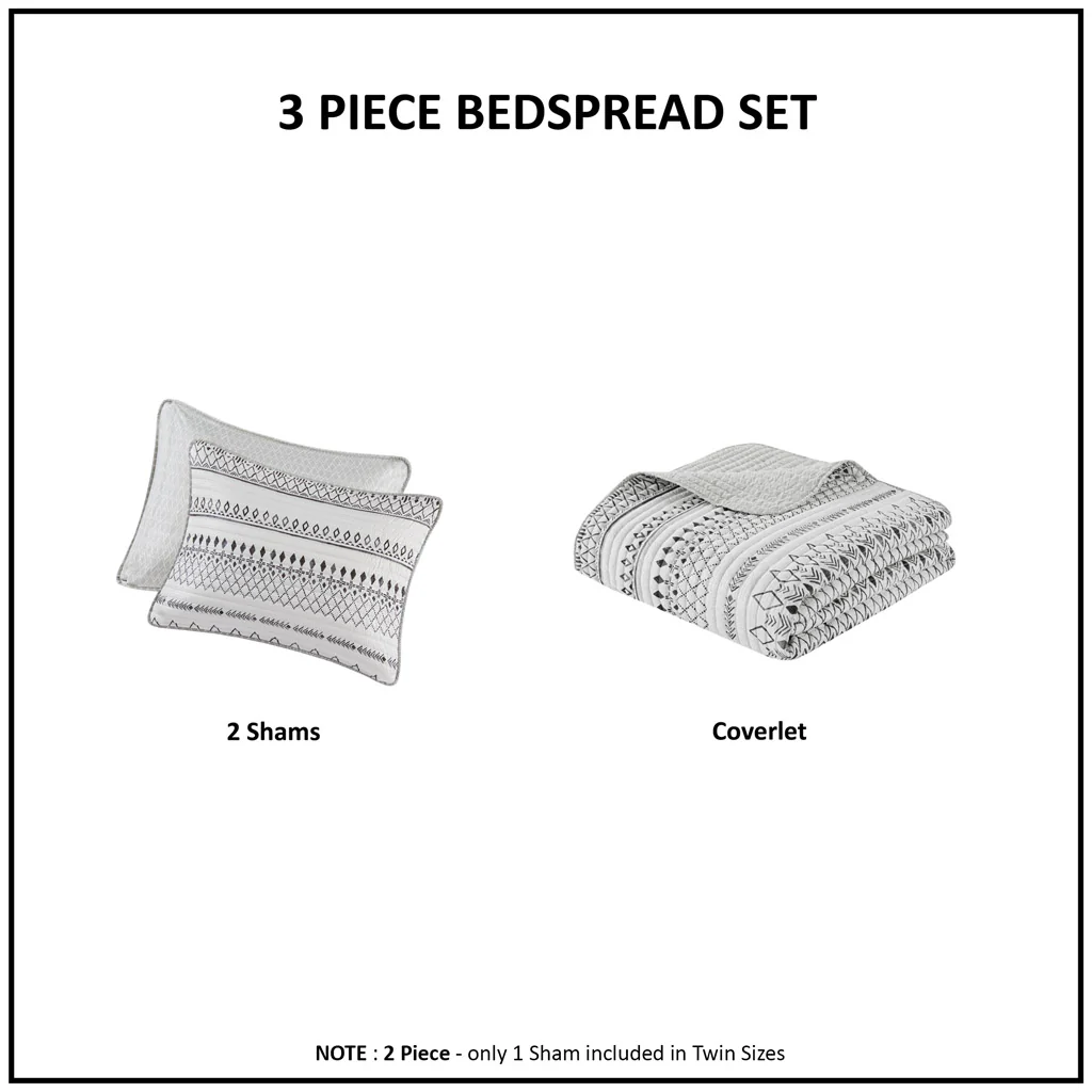 Fraser 3-Piece Printed Microfiber Seersucker Quilt Set - Image 13