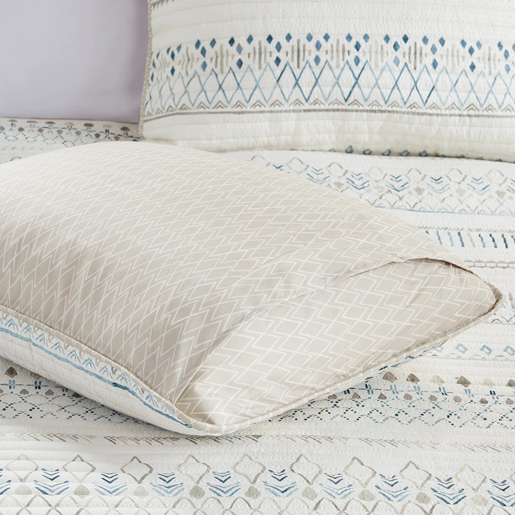 Fraser 3-Piece Printed Microfiber Seersucker Quilt Set - Image 20