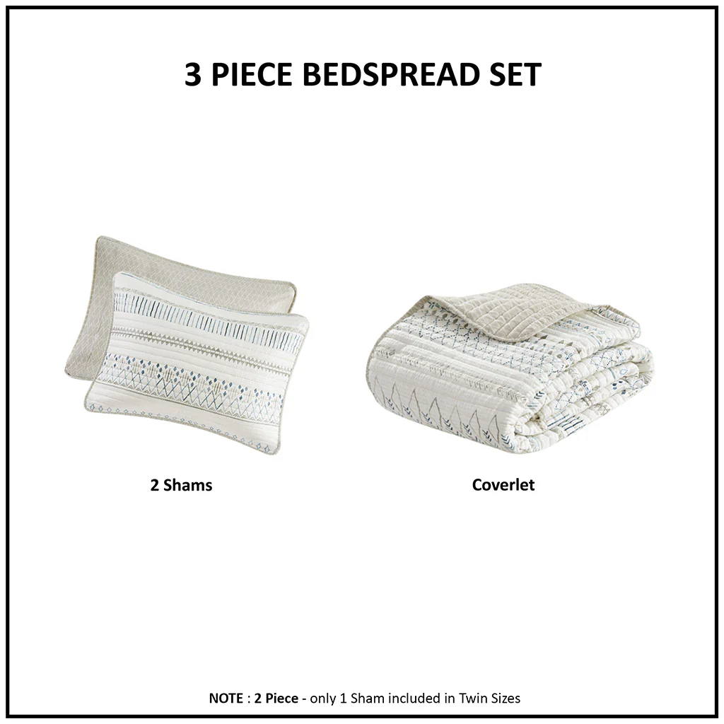Fraser 3-Piece Printed Microfiber Seersucker Quilt Set - Image 27