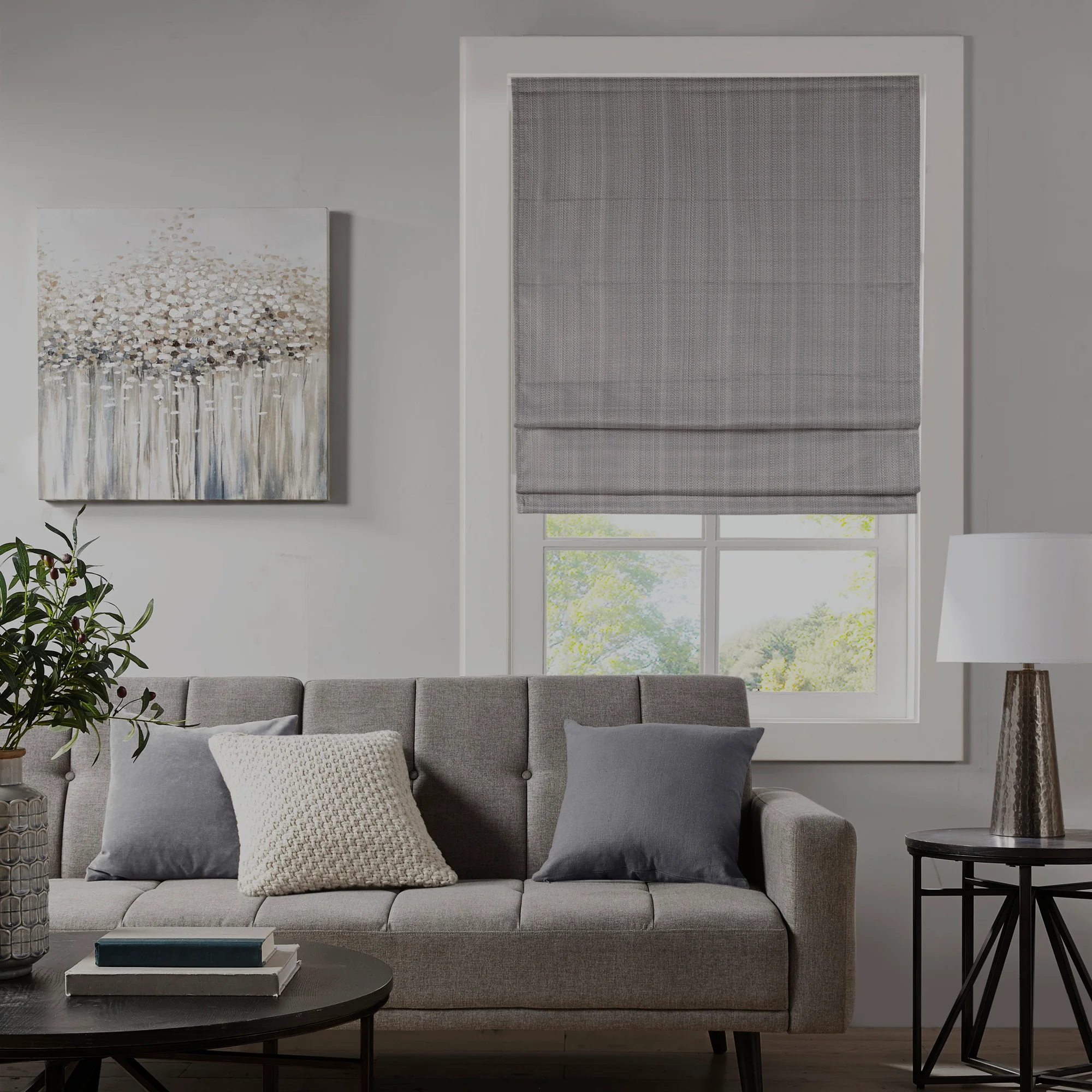 Galen Basketweave Room Darkening Cordless Roman Shade - Image 3