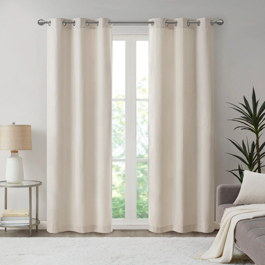 Galen Basketweave Room Darkening Curtain Panel Pair - Image 3