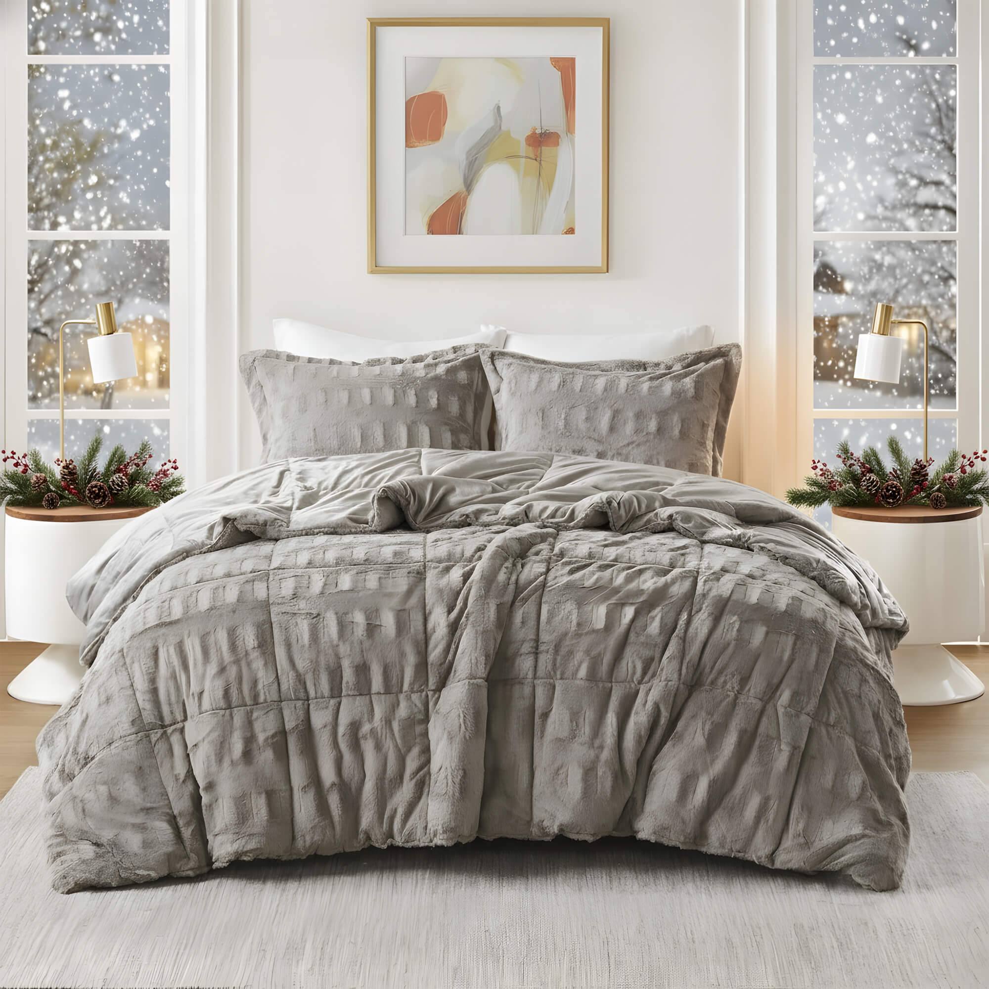 Gia Back Print Long Fur Comforter Mini Set - Image 5