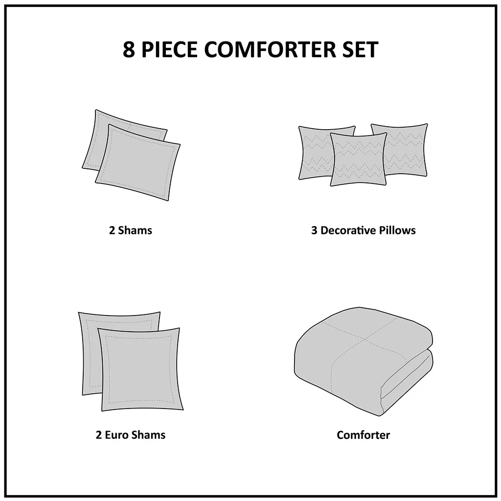 Grace 9-Piece Geometric Oversized Jacquard Comforter Set - Image 17