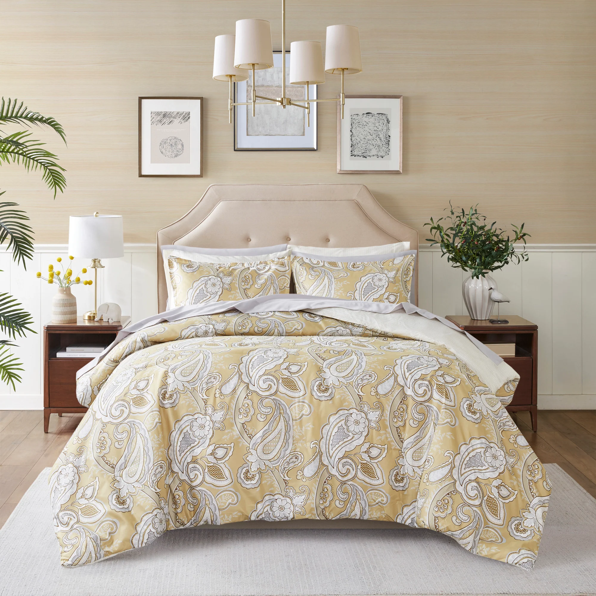 Gracelyn Paisley Print 9-Piece Comforter Set with Sheets