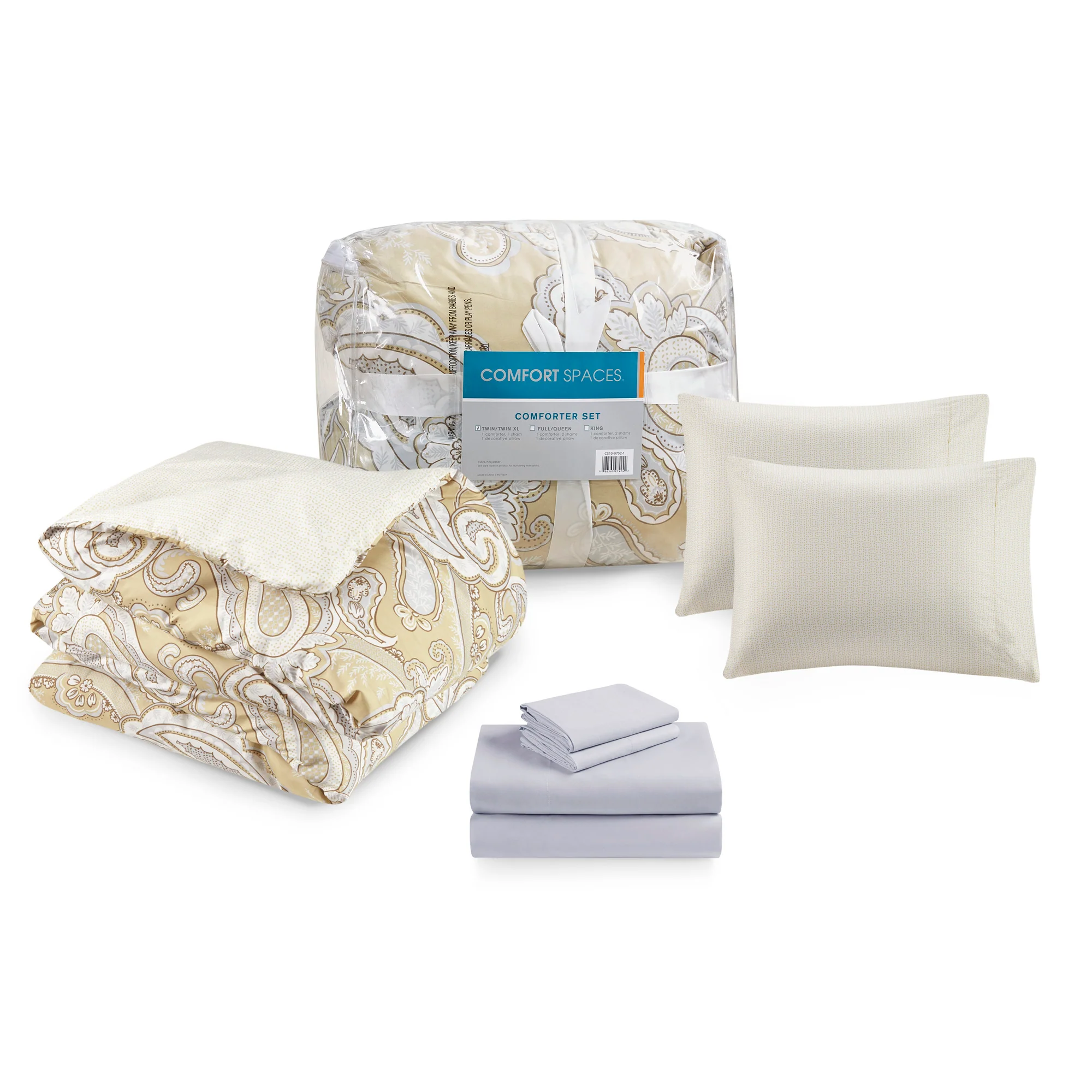 Gracelyn Paisley Print 9-Piece Comforter Set with Sheets - Image 10