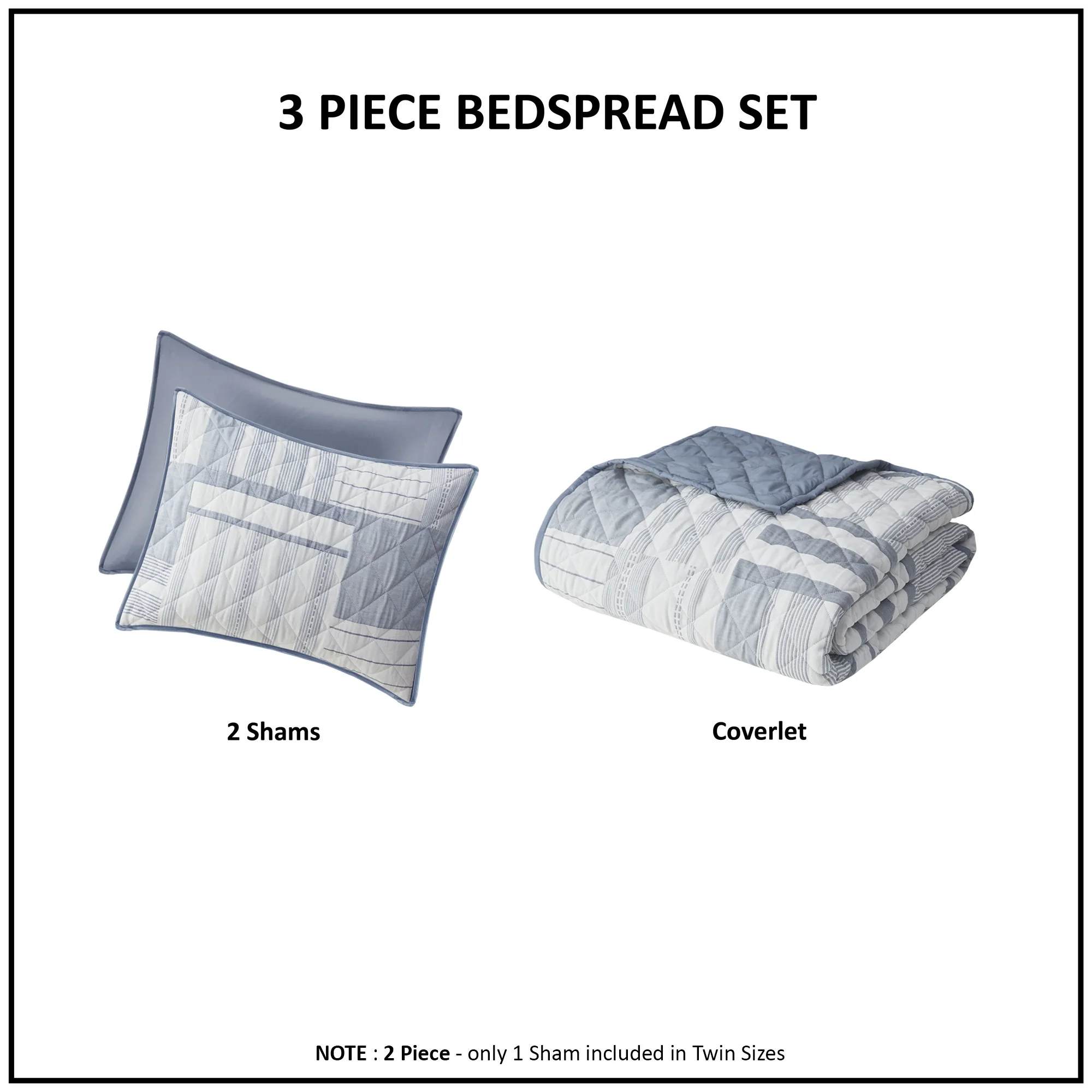Graham 3-Piece Jacquard Patchwork Quilt Set - Image 12