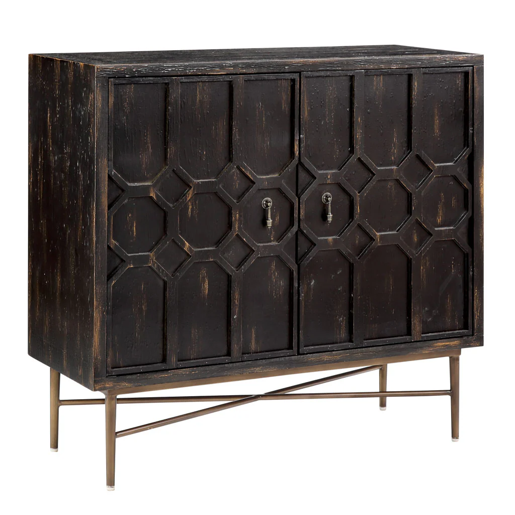 Hanley Honeycomb 2-door wood storage cabinet - Image 10