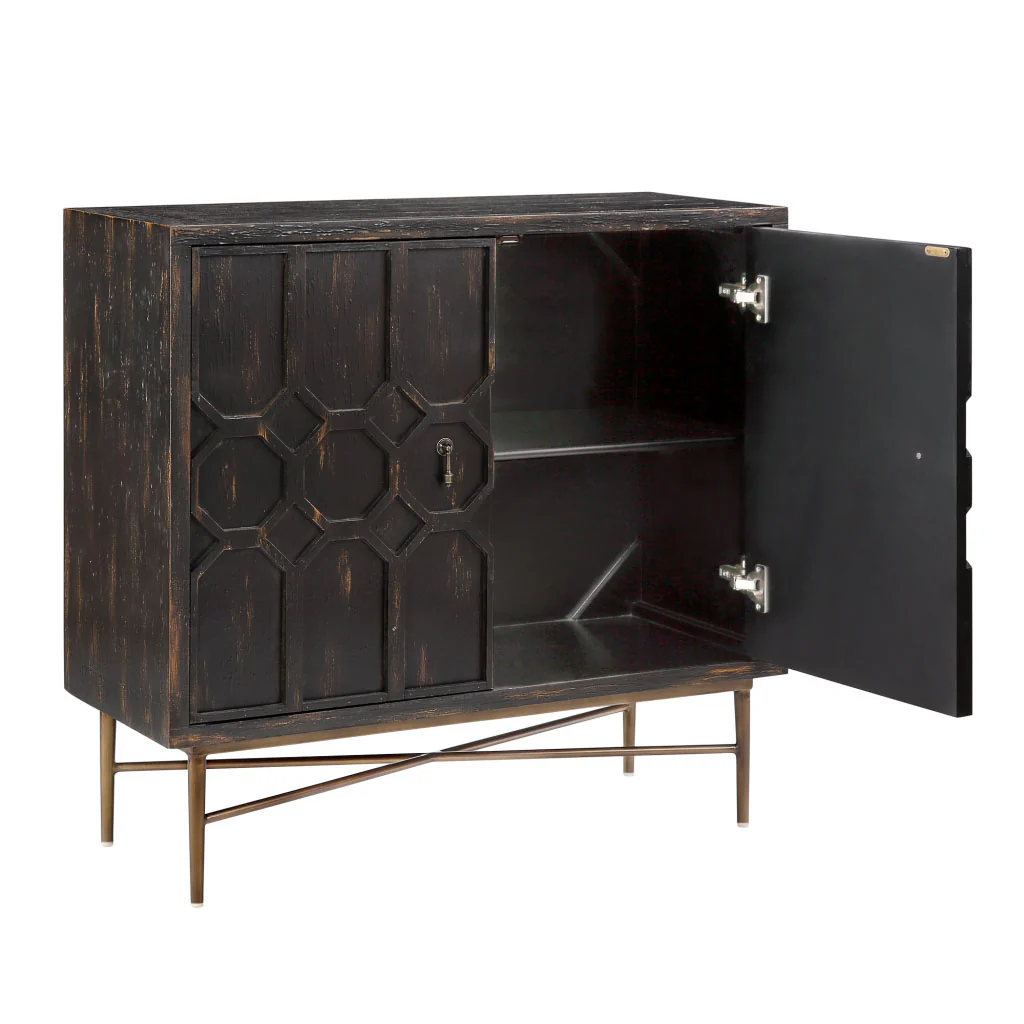 Hanley Honeycomb 2-door wood storage cabinet - Image 11