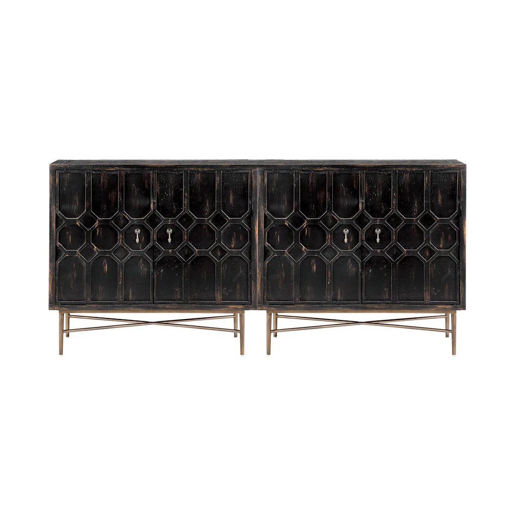 Hanley Honeycomb 2-door wood storage cabinet - Image 14