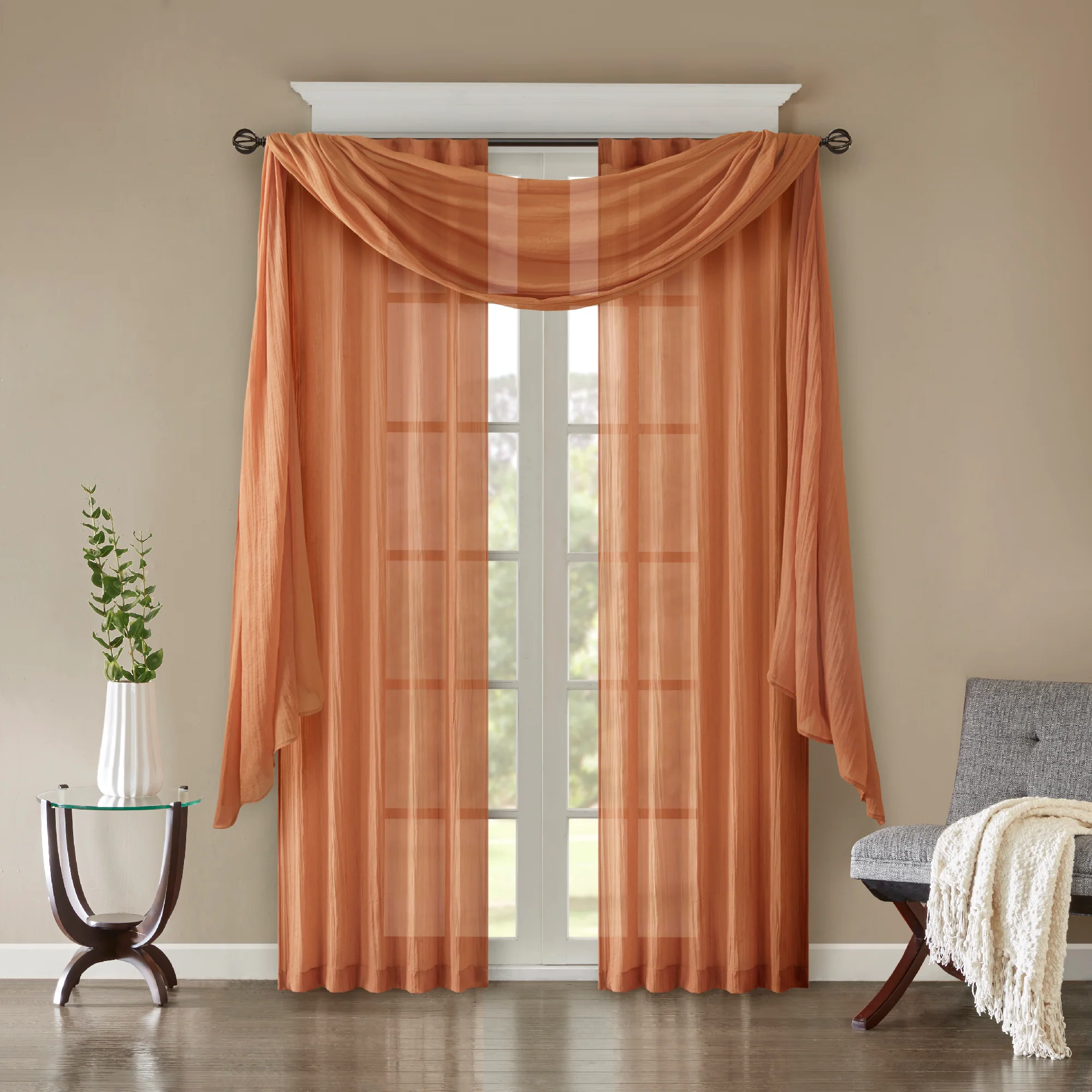 Harper Solid Crushed Curtain Panel Pair - Image 46