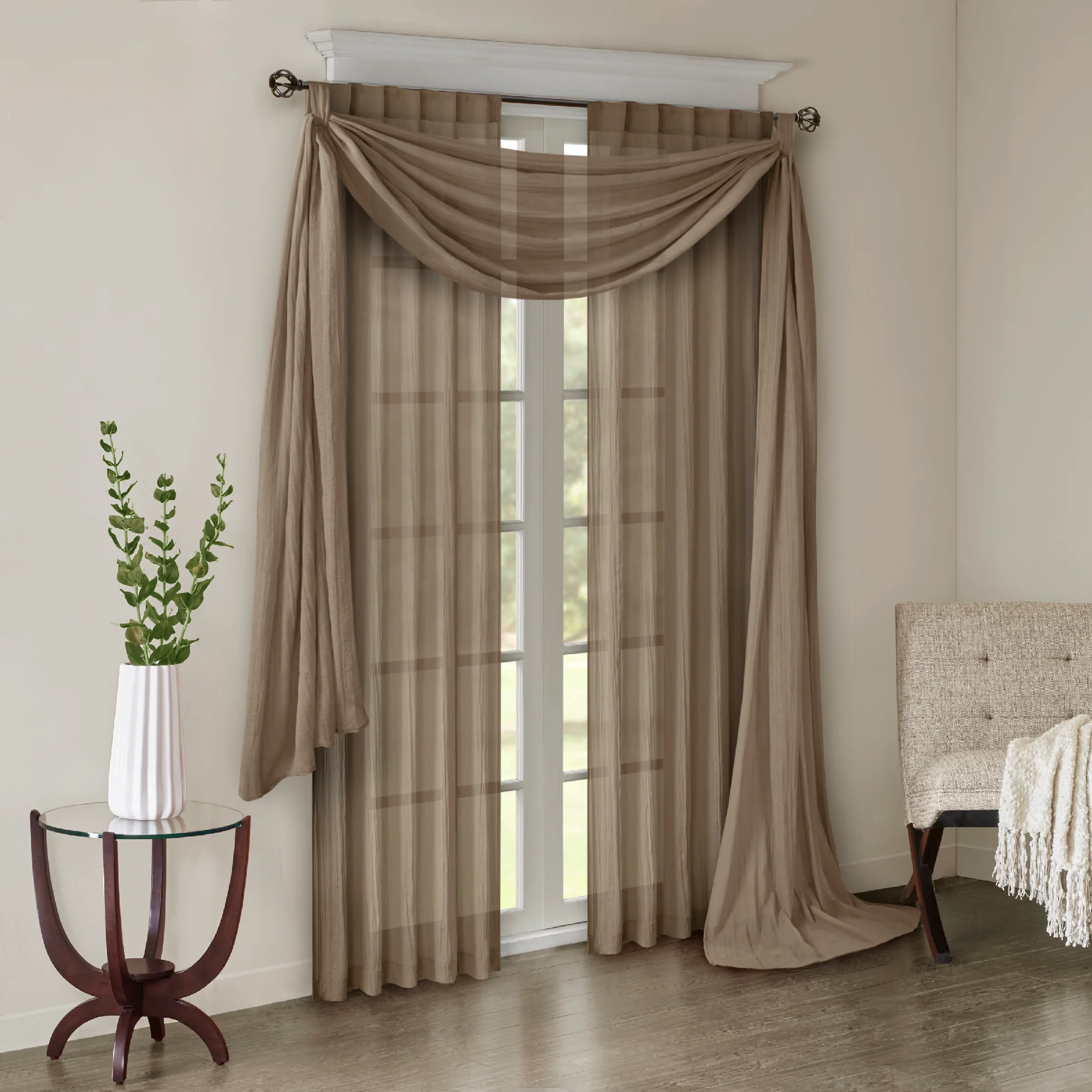 Harper Solid Crushed Curtain Panel Pair - Image 54