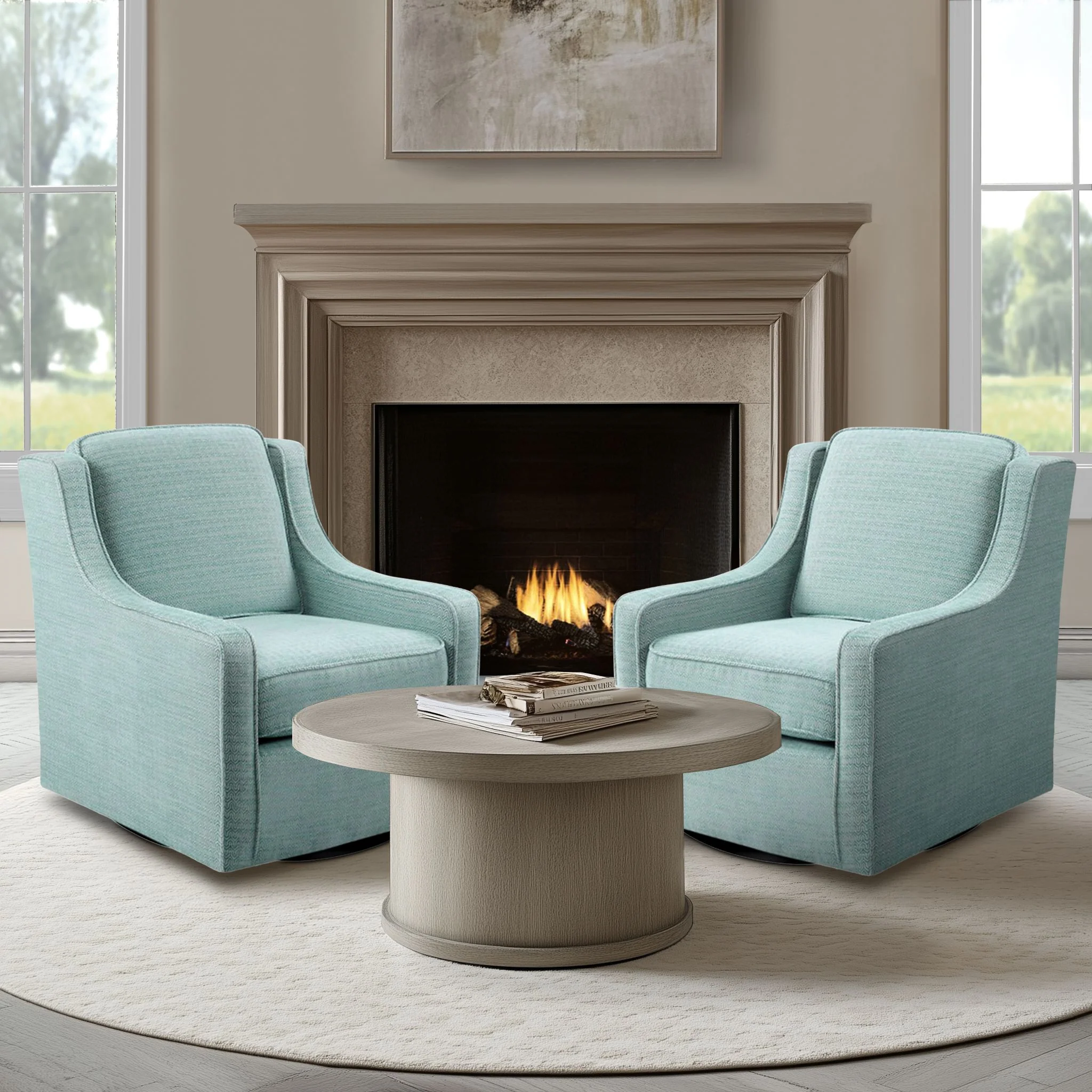 Harris Upholstered Swivel Armchair - Image 2