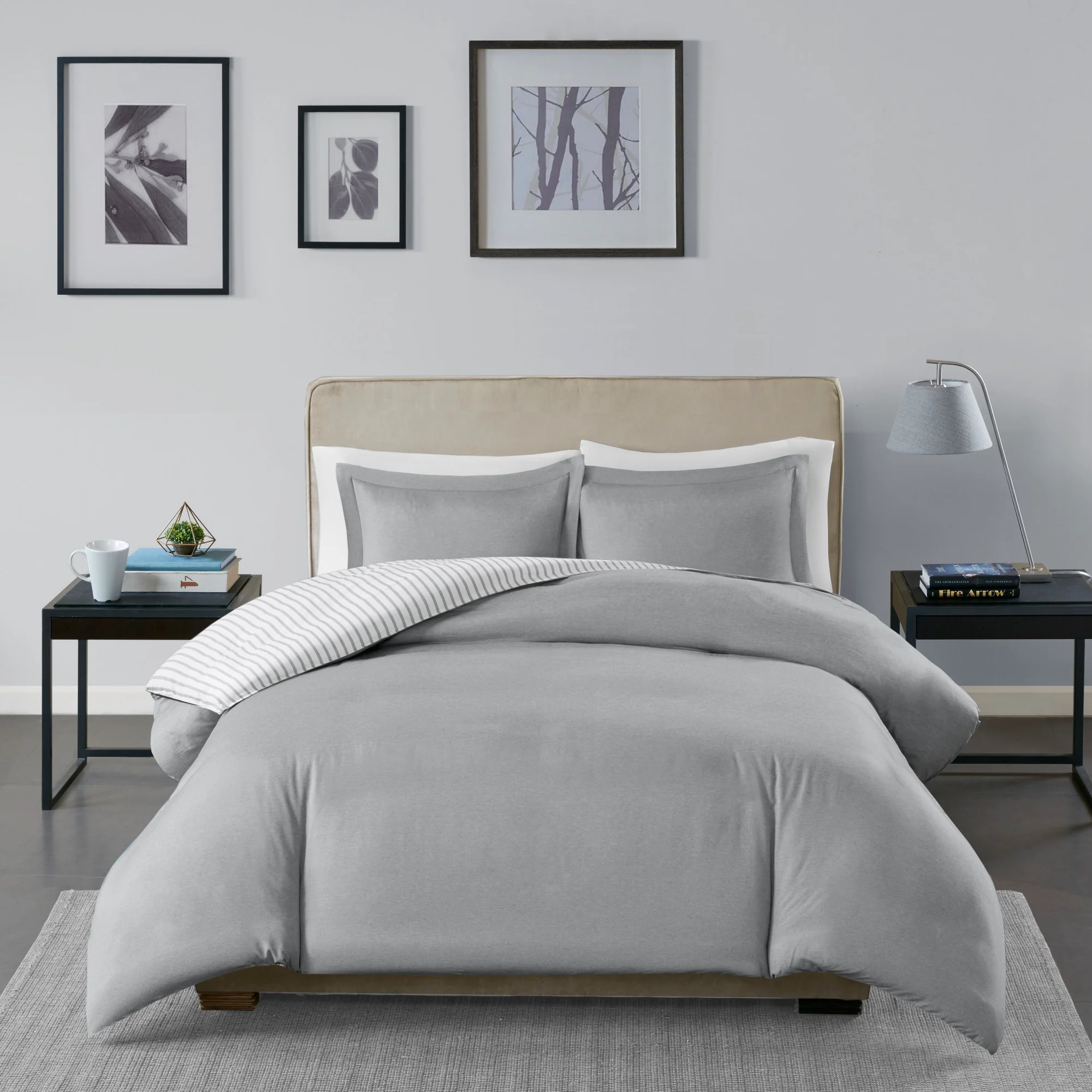 Hayden Reversible Yarn Dyed Stripe Duvet Cover Set - Image 6
