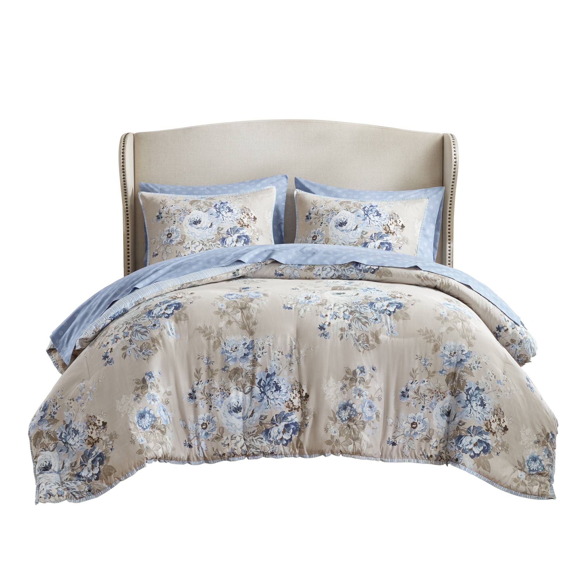Heather 7-Piece Vintage Floral Print Inspired Comforter Set With Sheet Set - Image 15