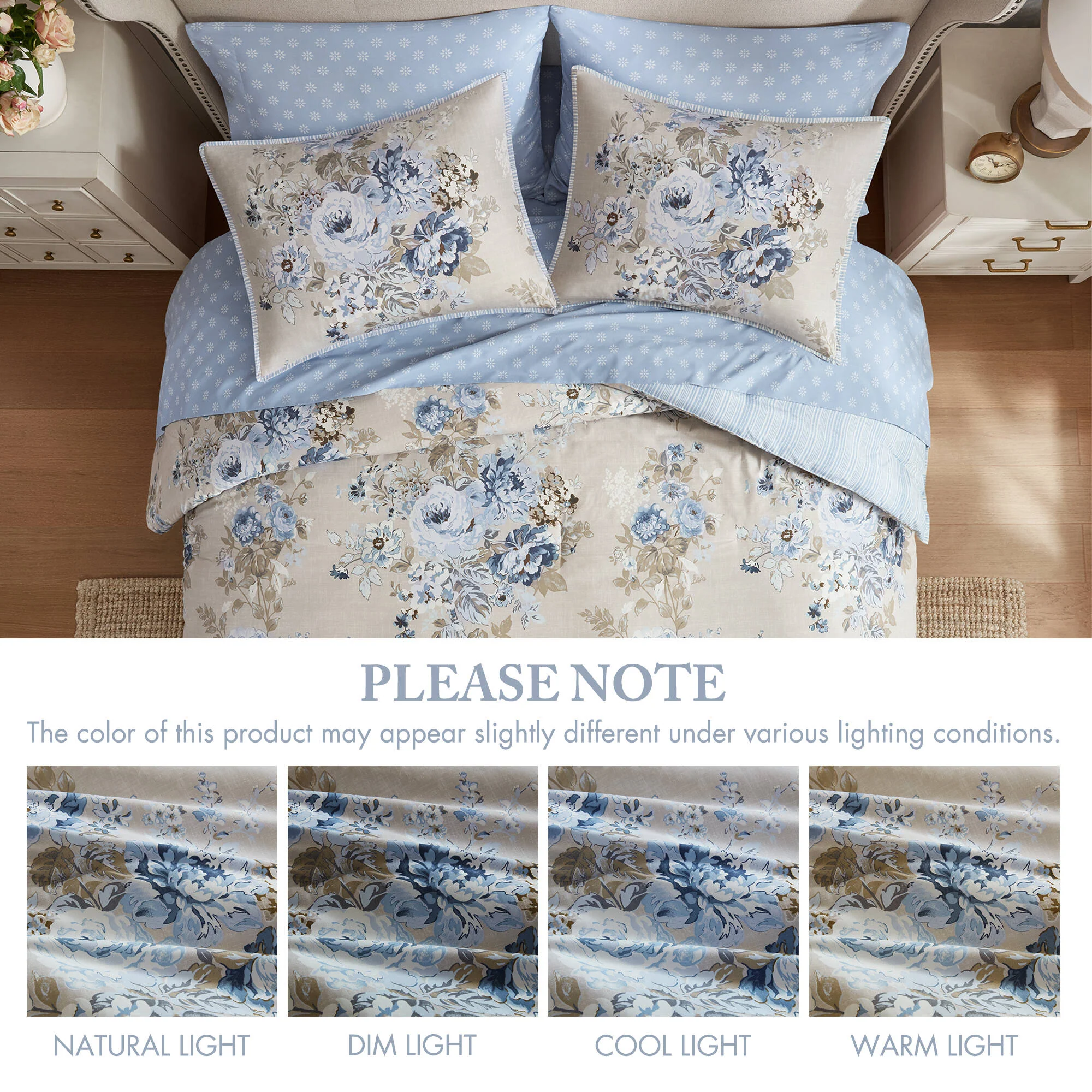 Heather 7-Piece Vintage Floral Print Inspired Comforter Set With Sheet Set - Image 16