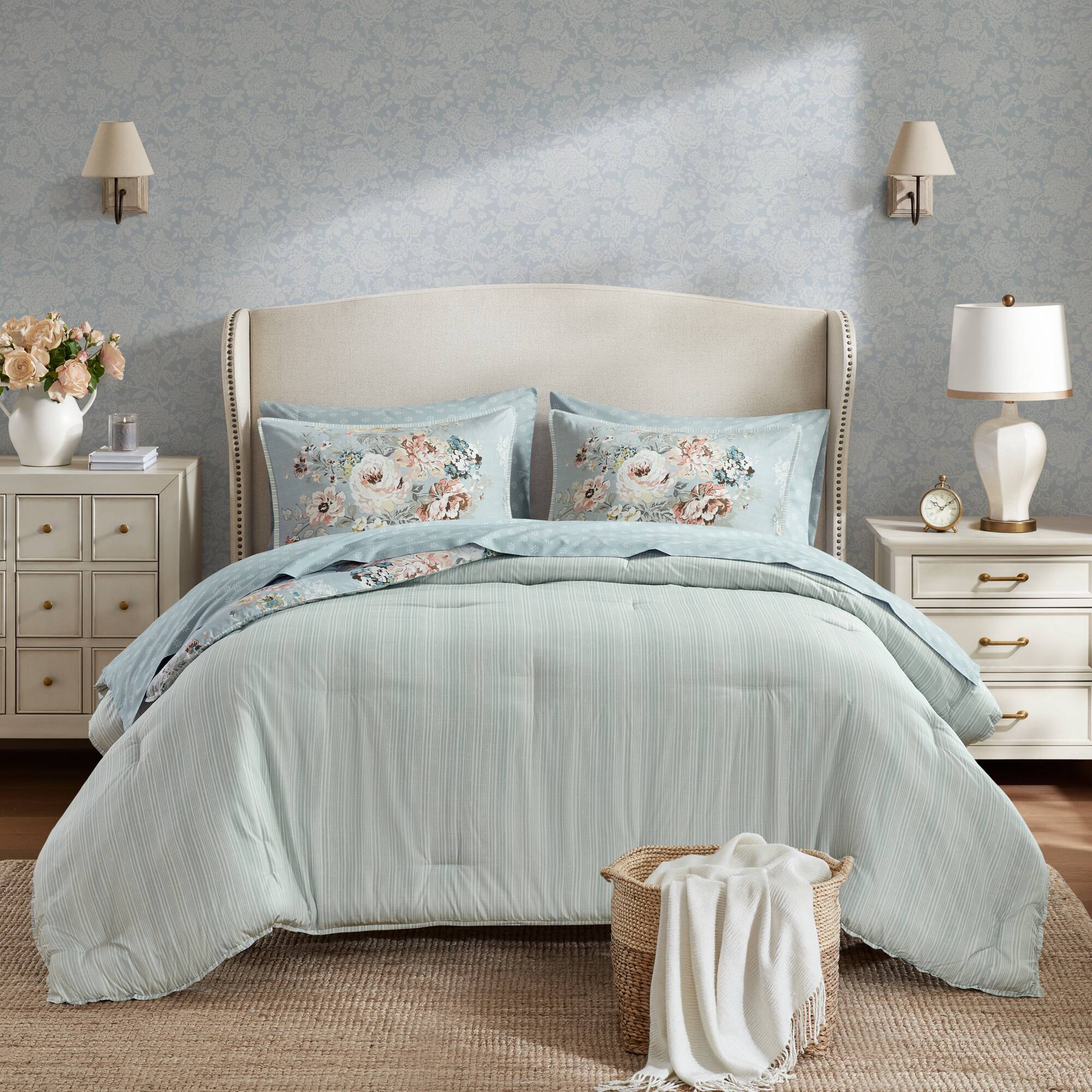 Heather 7-Piece Vintage Floral Print Inspired Comforter Set With Sheet Set - Image 18