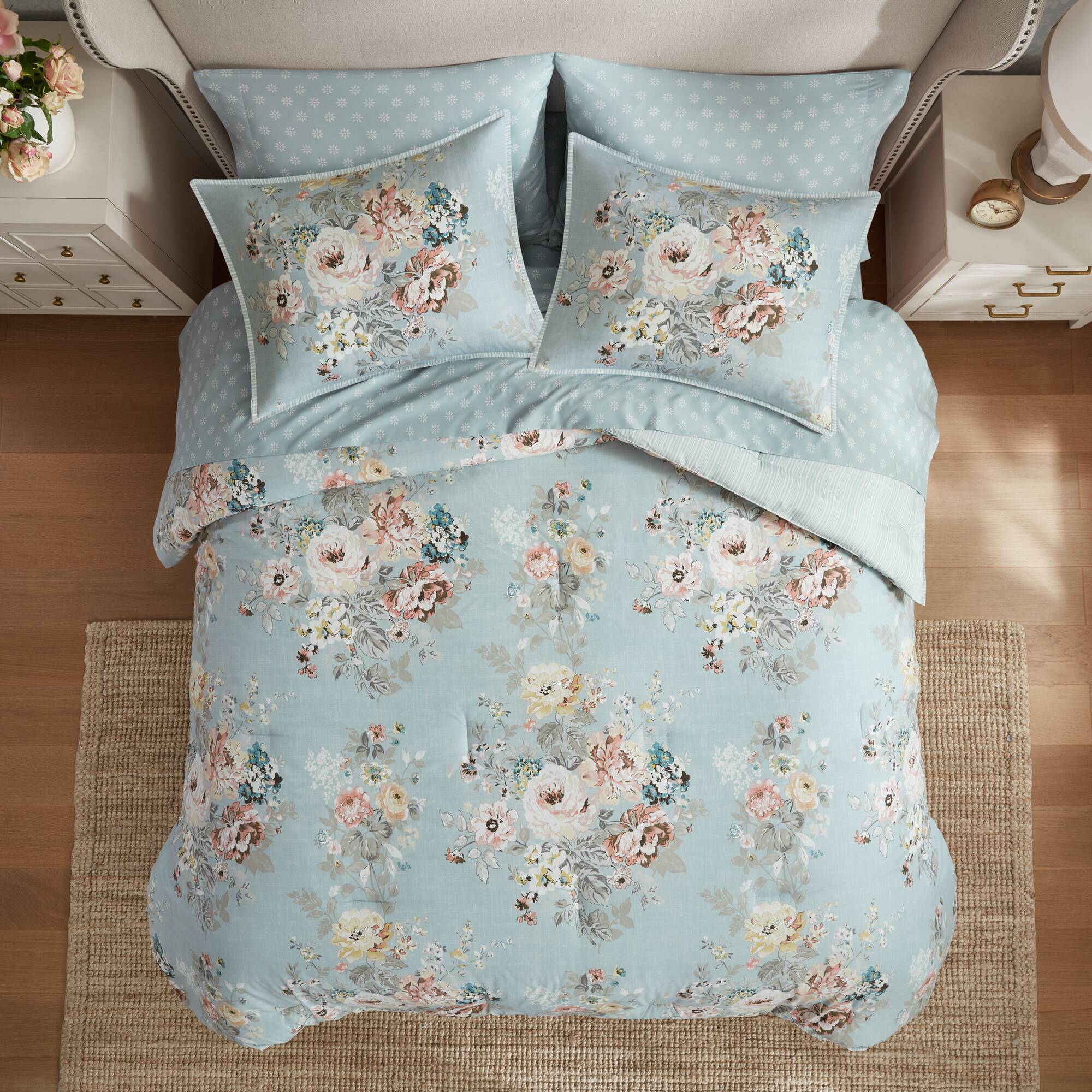 Heather 7-Piece Vintage Floral Print Inspired Comforter Set With Sheet Set - Image 21