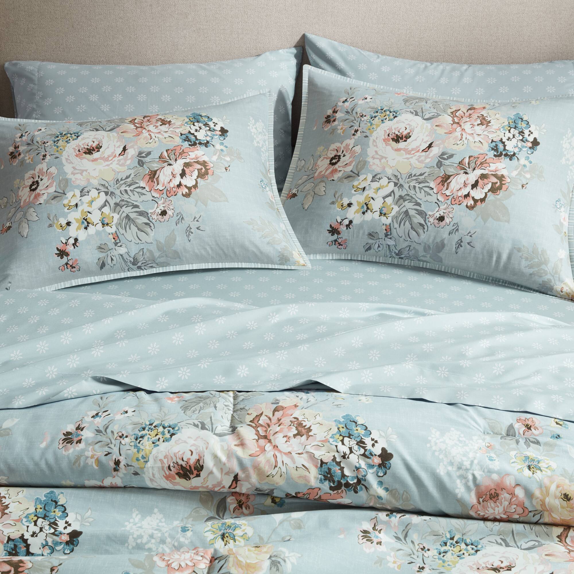 Heather 7-Piece Vintage Floral Print Inspired Comforter Set With Sheet Set - Image 23