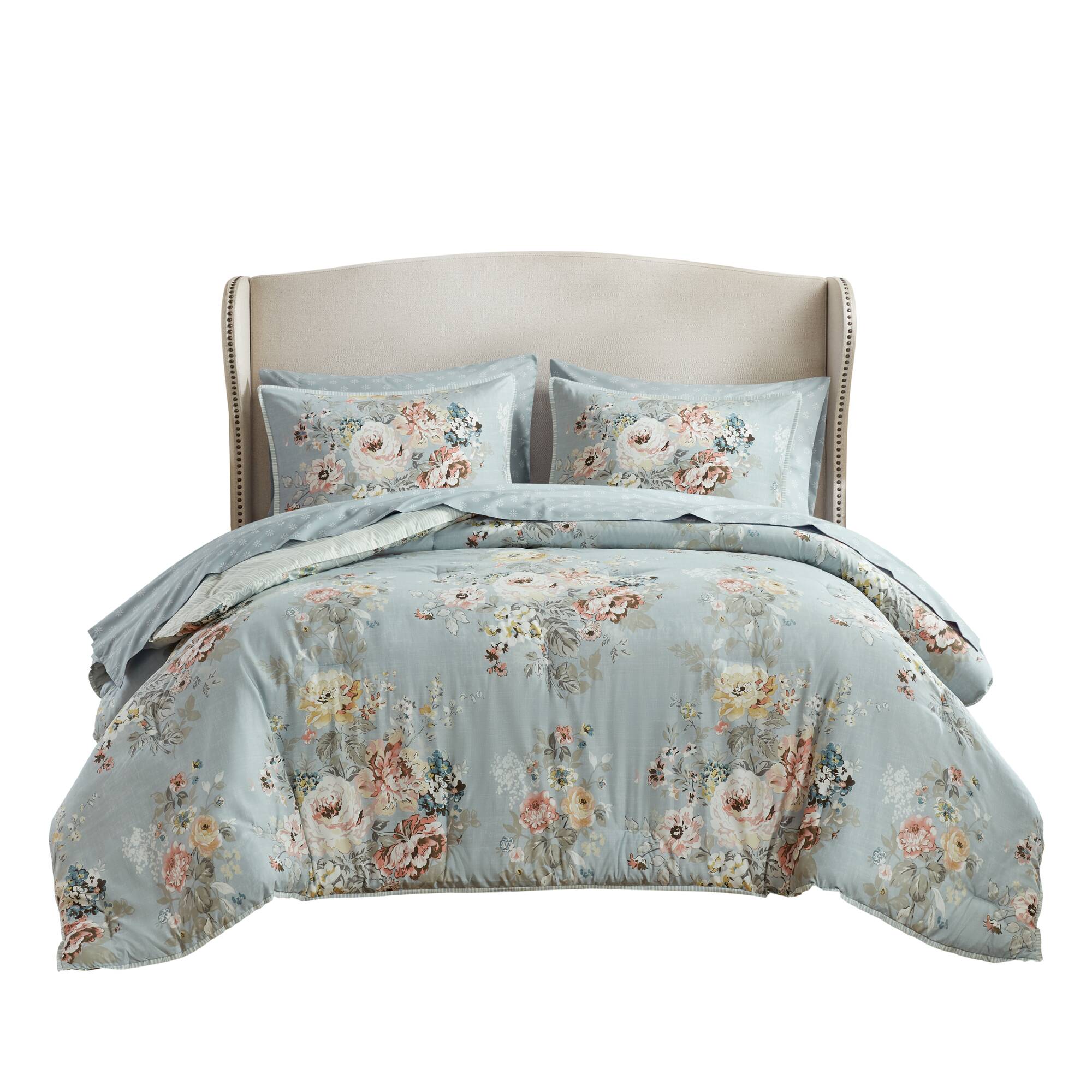 Heather 7-Piece Vintage Floral Print Inspired Comforter Set With Sheet Set - Image 30