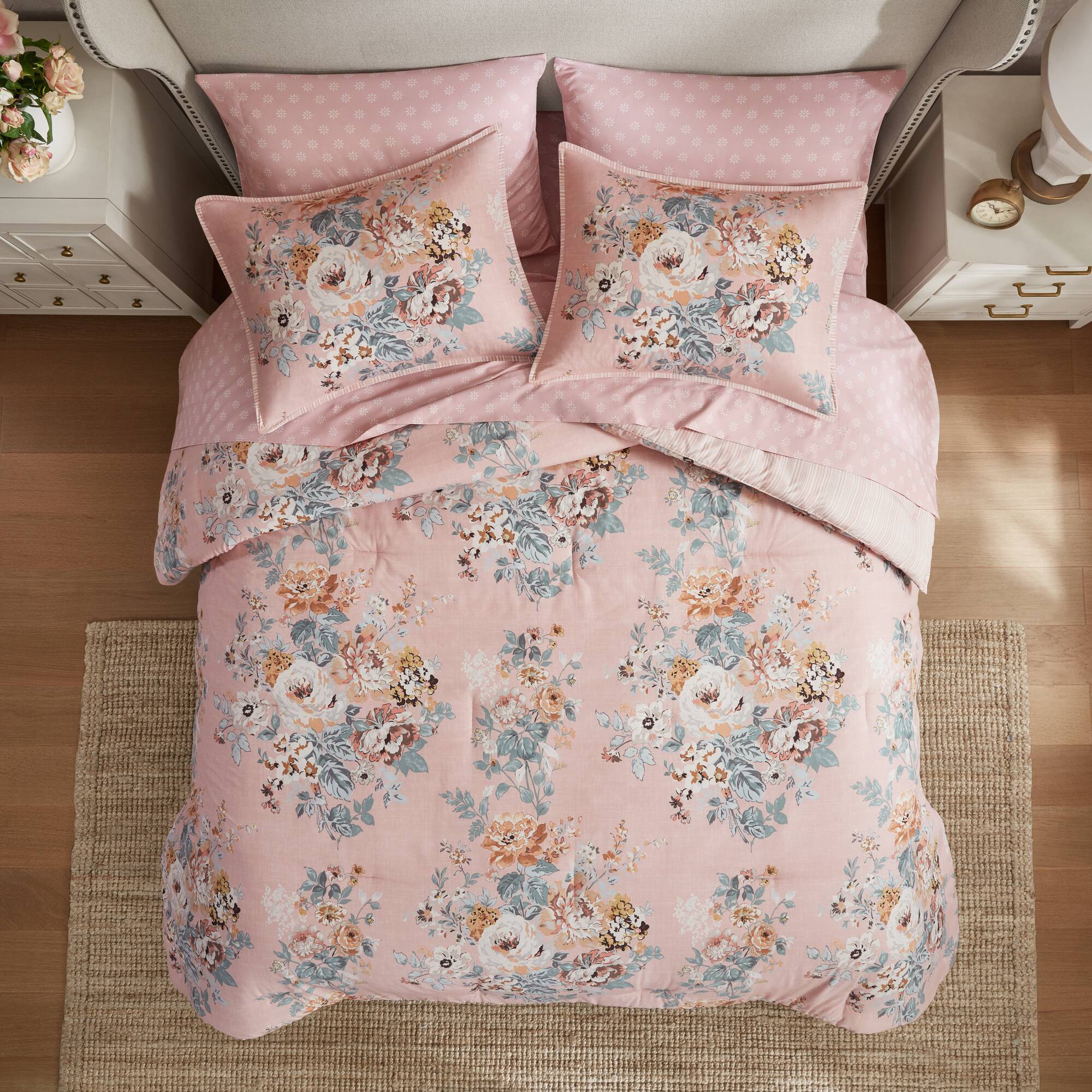Heather 7-Piece Vintage Floral Print Inspired Comforter Set With Sheet Set - Image 36