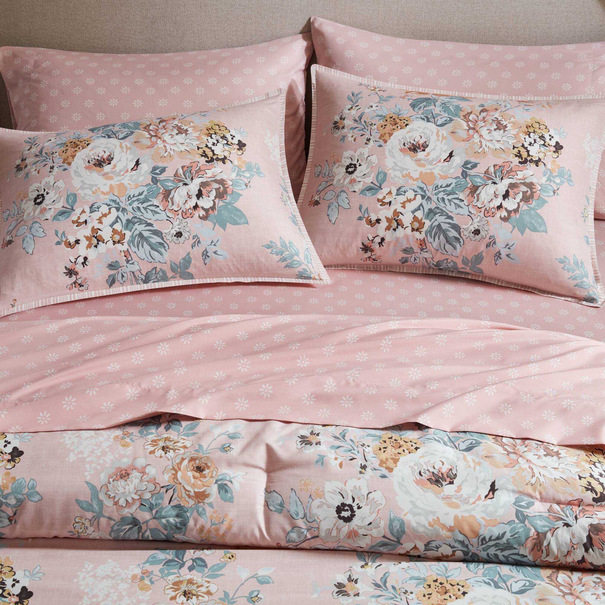 Heather 7-Piece Vintage Floral Print Inspired Comforter Set With Sheet Set - Image 38