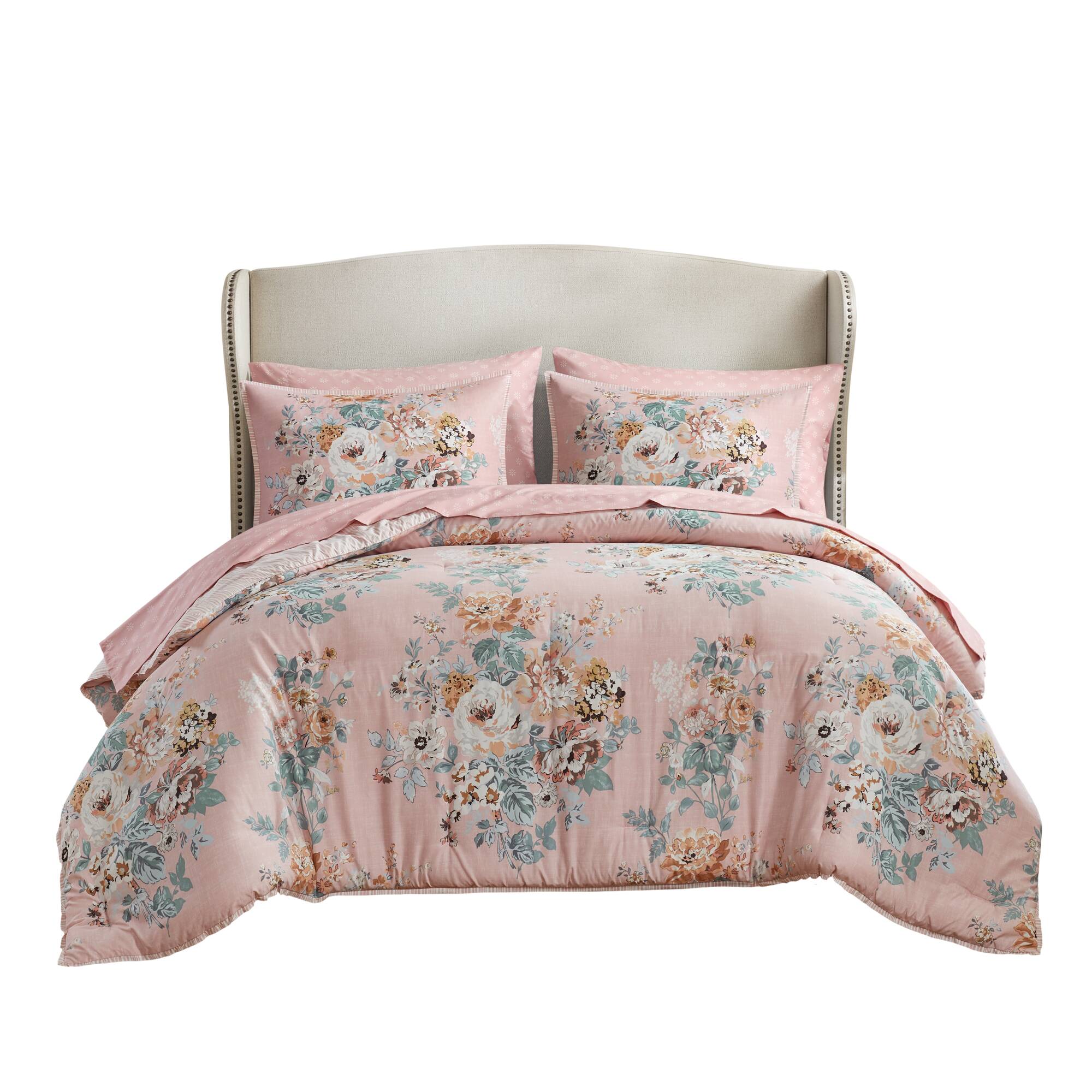 Heather 7-Piece Vintage Floral Print Inspired Comforter Set With Sheet Set - Image 45