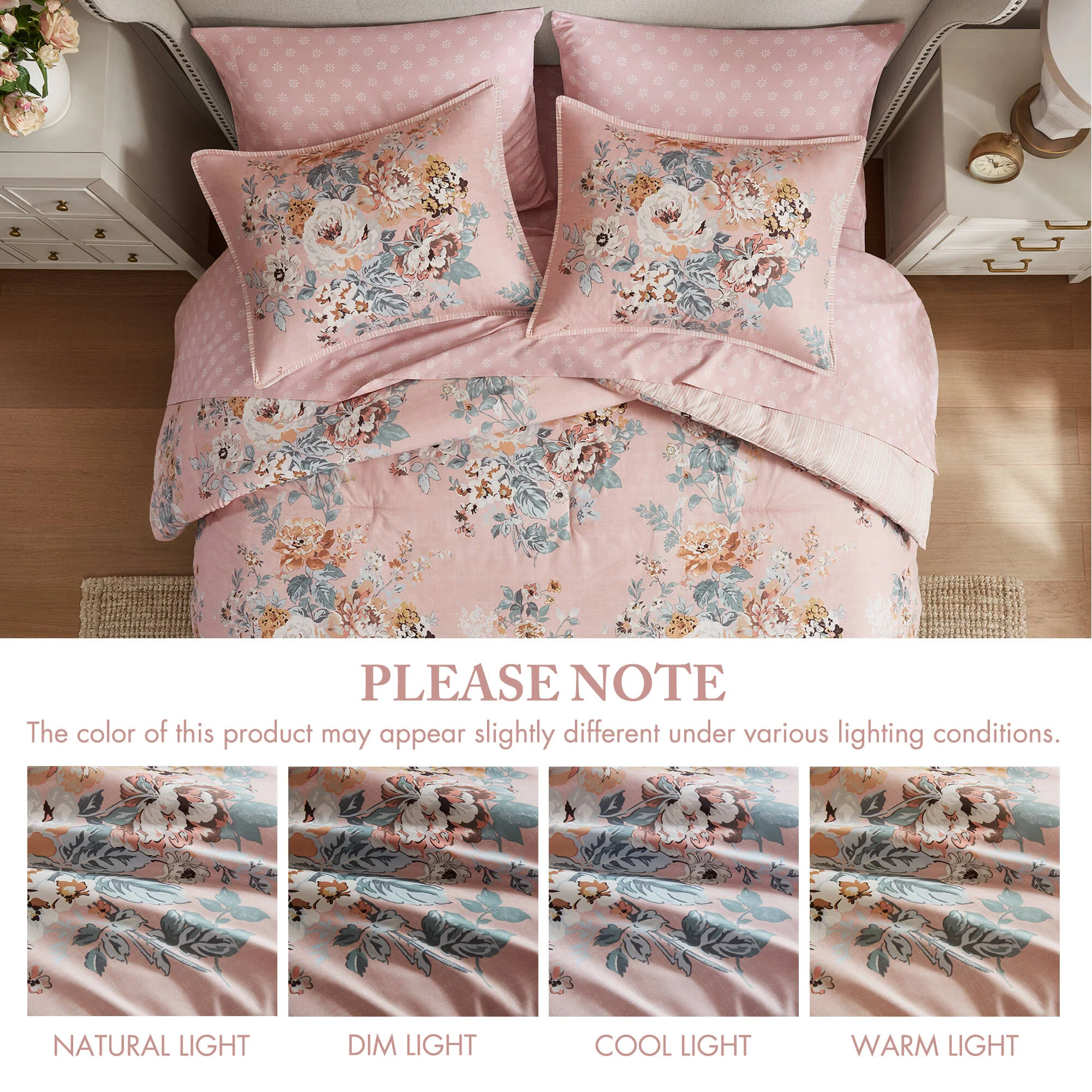 Heather 7-Piece Vintage Floral Print Inspired Comforter Set With Sheet Set - Image 46