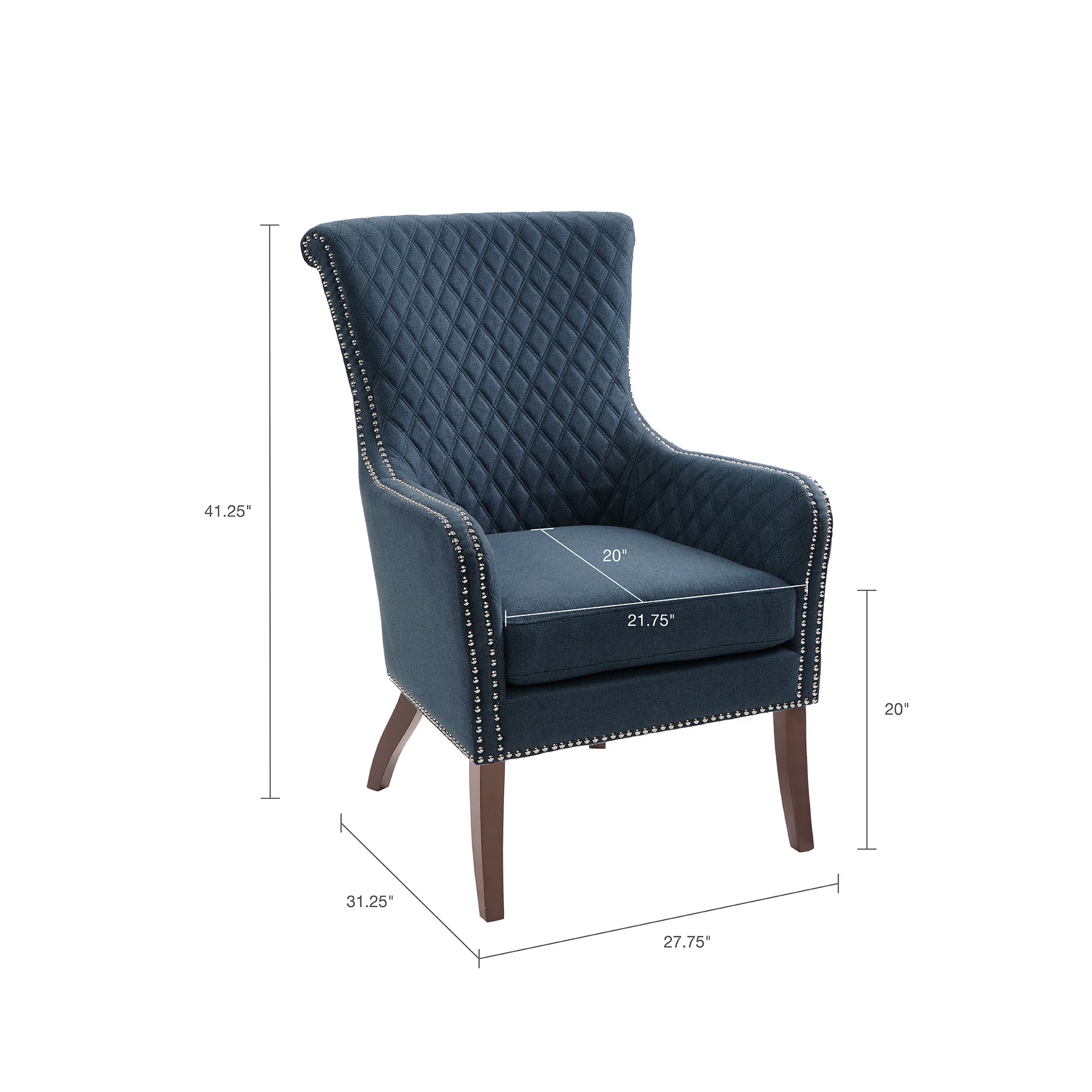 Heston Quilted Back Arm Chair with Nailhead Trim - Image 13