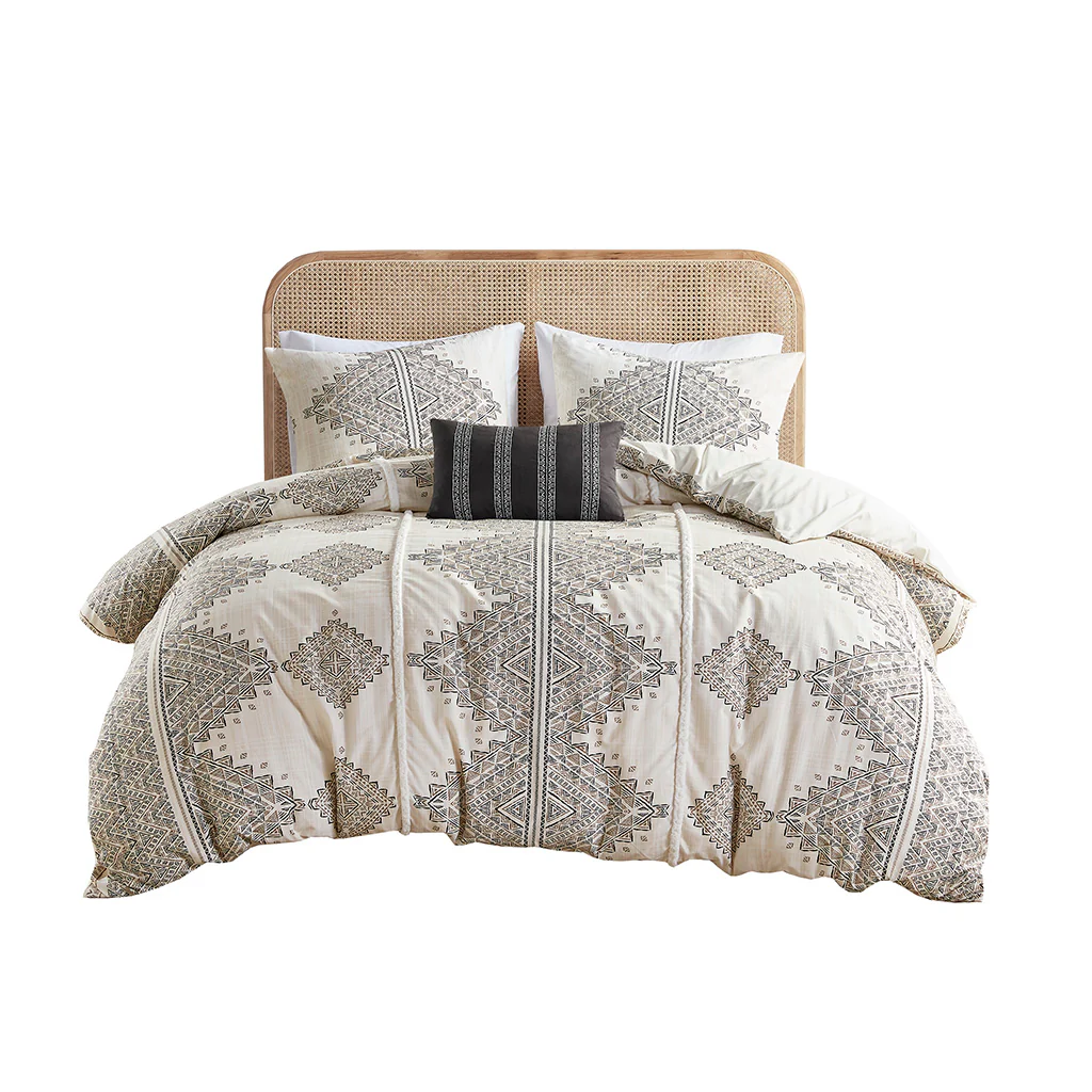 Ibiza 4-Piece Printed Duvet Cover Set with Throw Pillow - Image 16