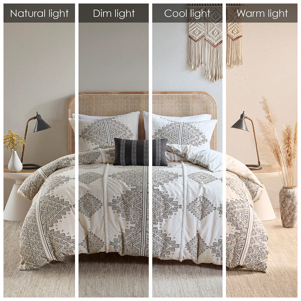 Ibiza 4-Piece Printed Duvet Cover Set with Throw Pillow - Image 17