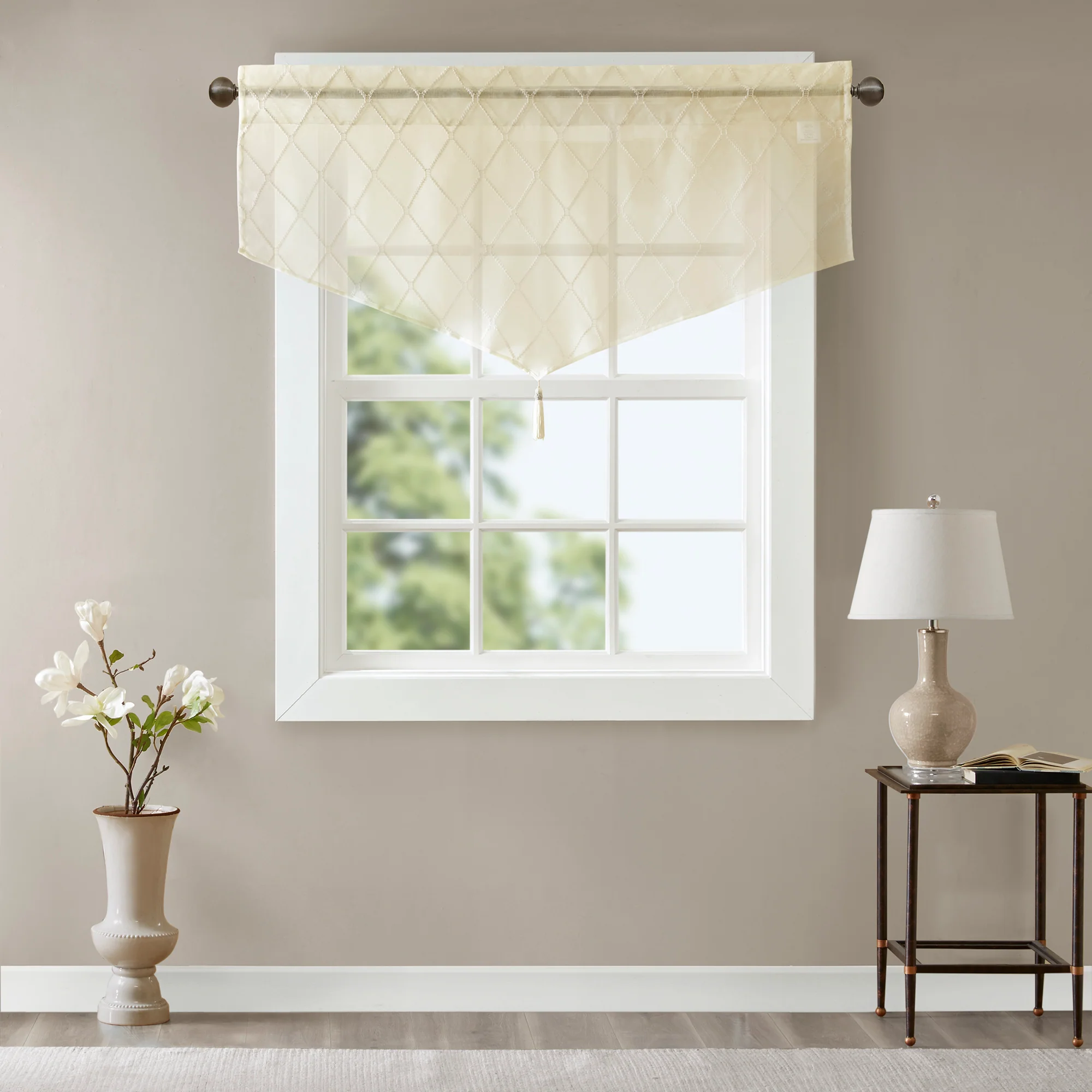 Irina Diamond Sheer Embroidered Waterfall Valance - Image 28