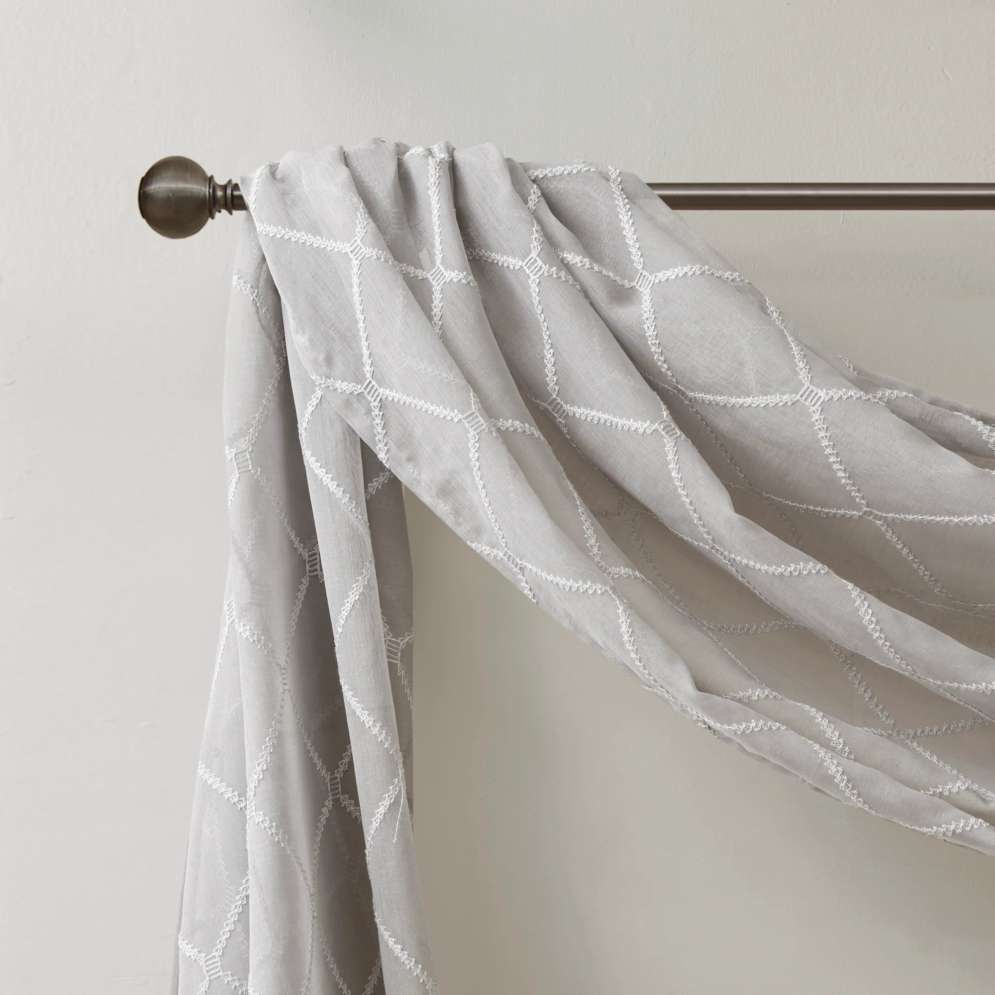 Irina Diamond Sheer Embroidered Window Scarf - Image 11