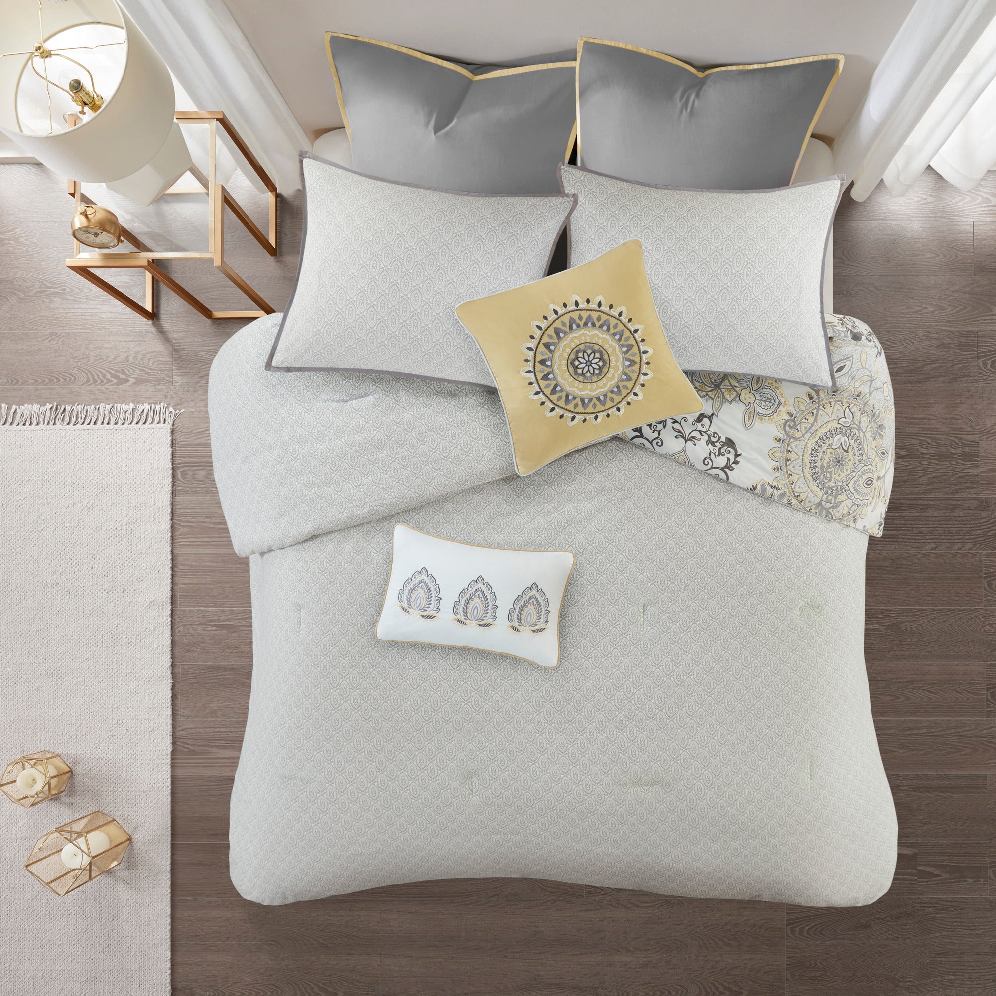 Isla 8-Piece Cotton Floral Printed Reversible Comforter Set - Image 21