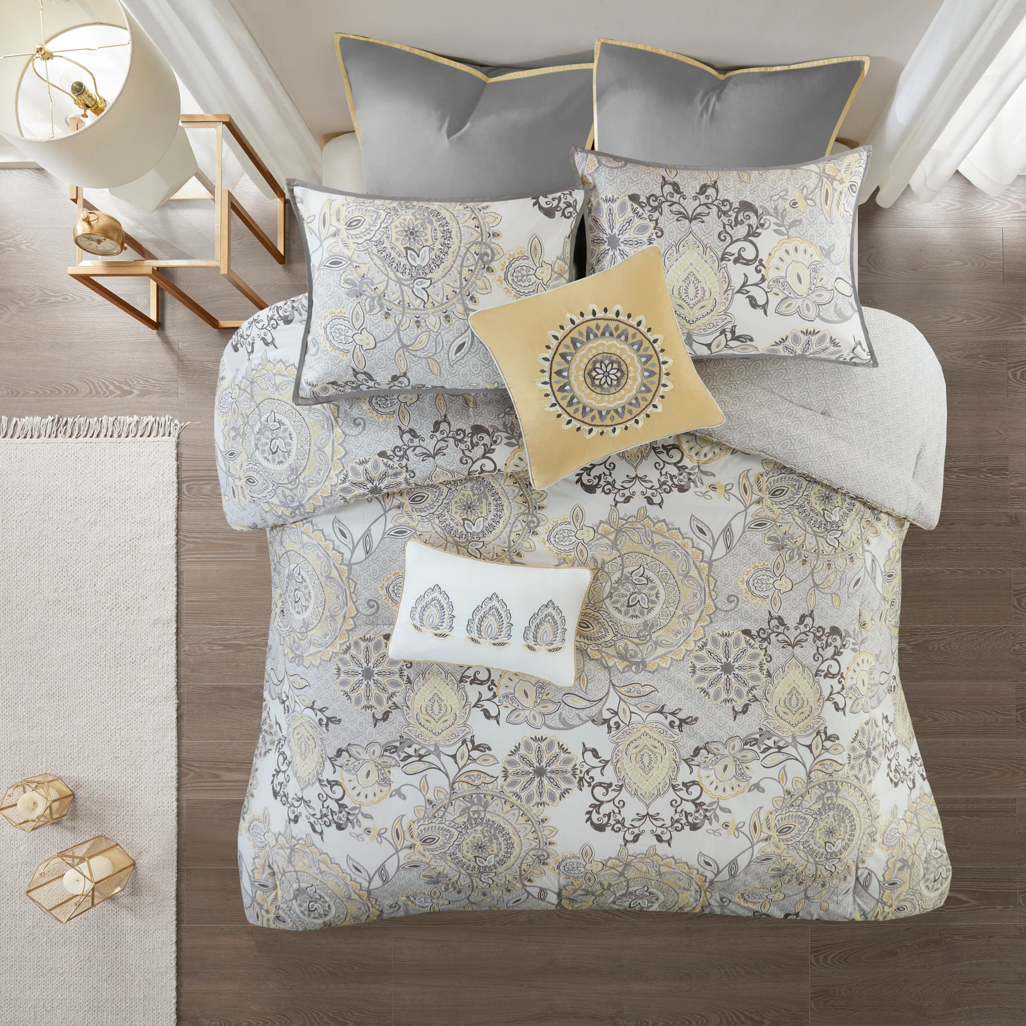 Isla 8-Piece Cotton Floral Printed Reversible Comforter Set - Image 23