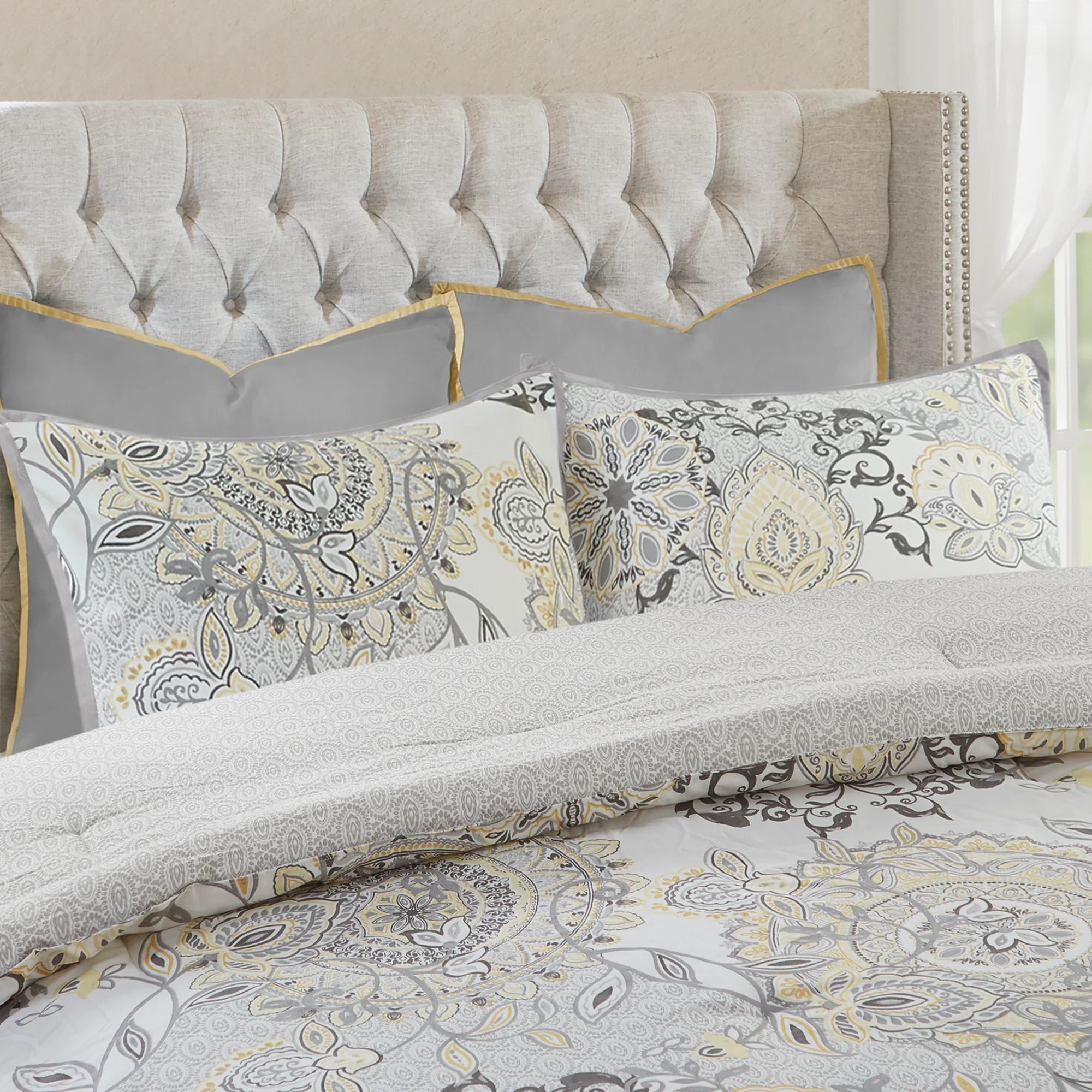 Isla 8-Piece Cotton Floral Printed Reversible Comforter Set - Image 27