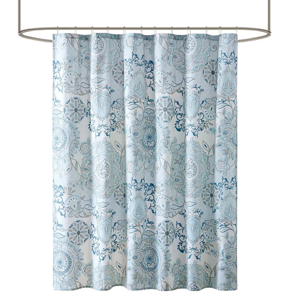 Isla Printed Cotton Shower Curtain - Image 3