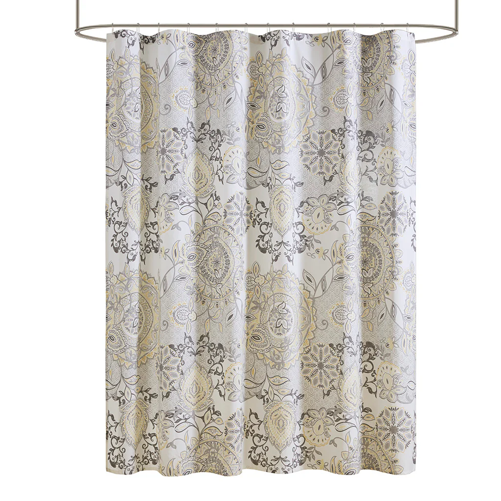Isla Printed Cotton Shower Curtain - Image 4