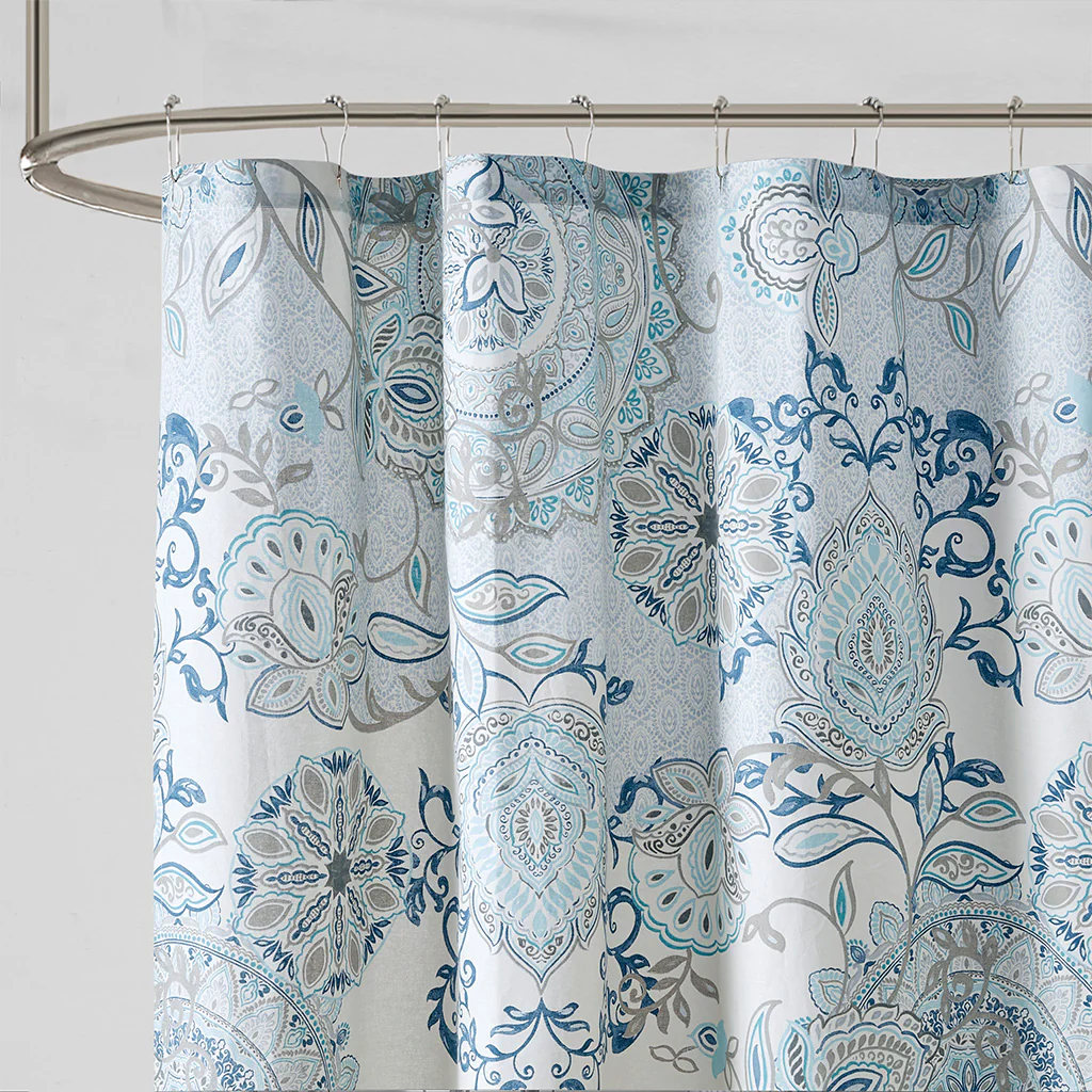 Isla Printed Cotton Shower Curtain - Image 7