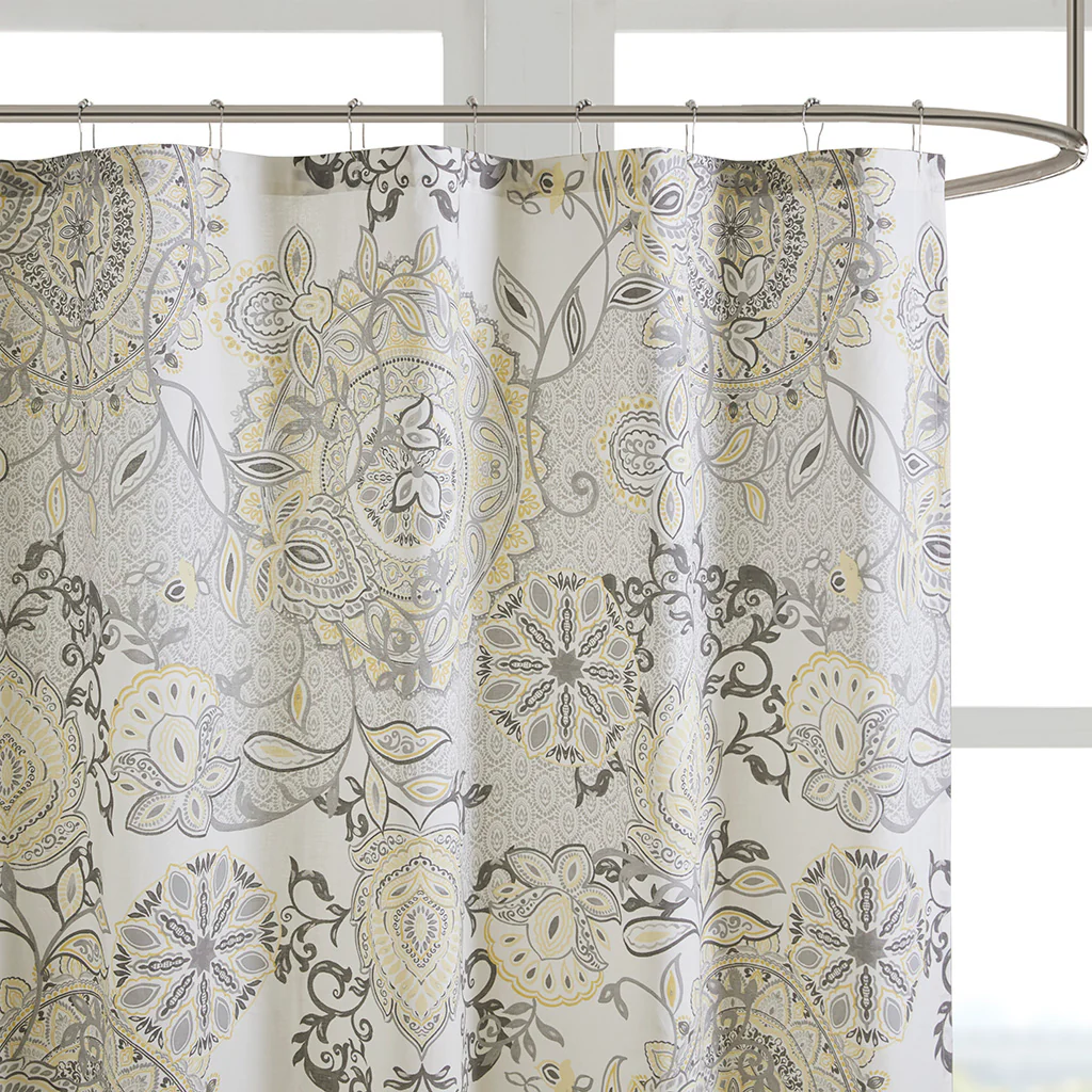 Isla Printed Cotton Shower Curtain - Image 8