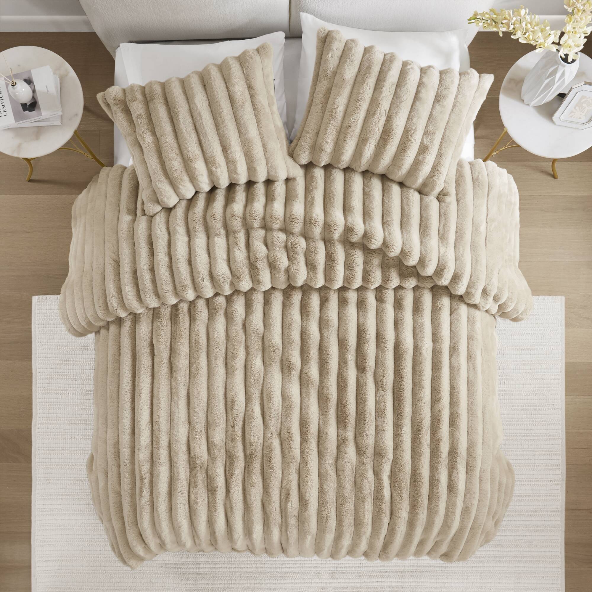 Jasmine Ultrasoft Faux Fur Ribbed Comforter Set - Image 11