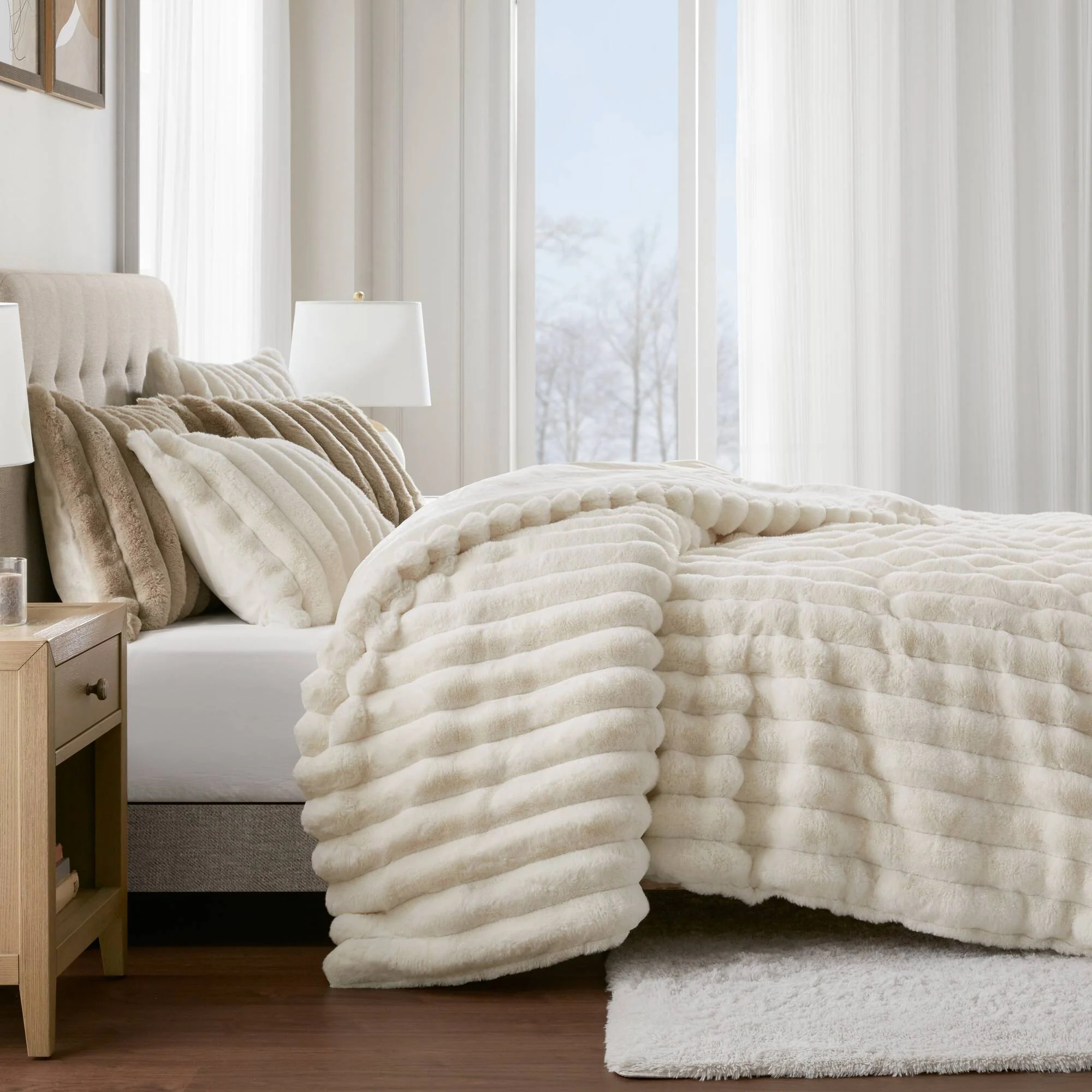 Jasmine Ultrasoft Faux Fur Ribbed Comforter Set - Image 33