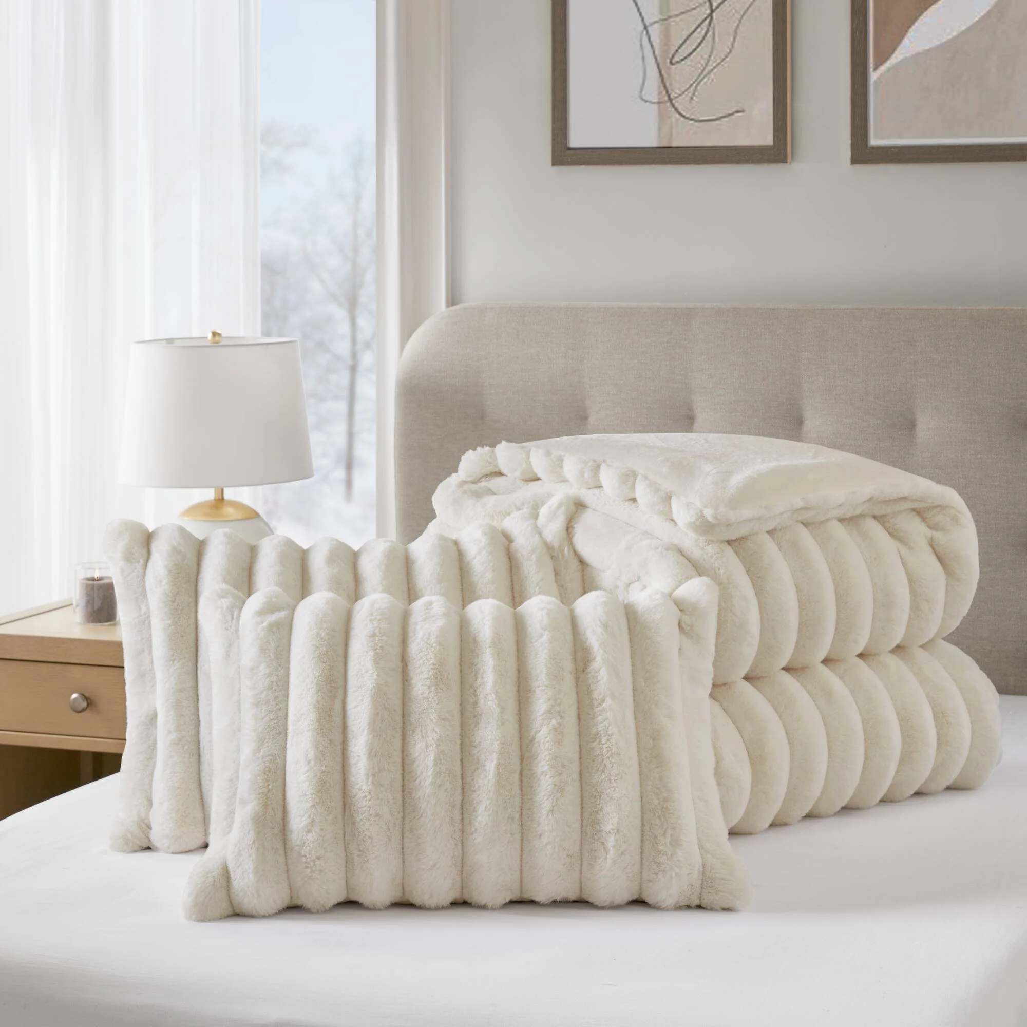 Jasmine Ultrasoft Faux Fur Ribbed Comforter Set - Image 36