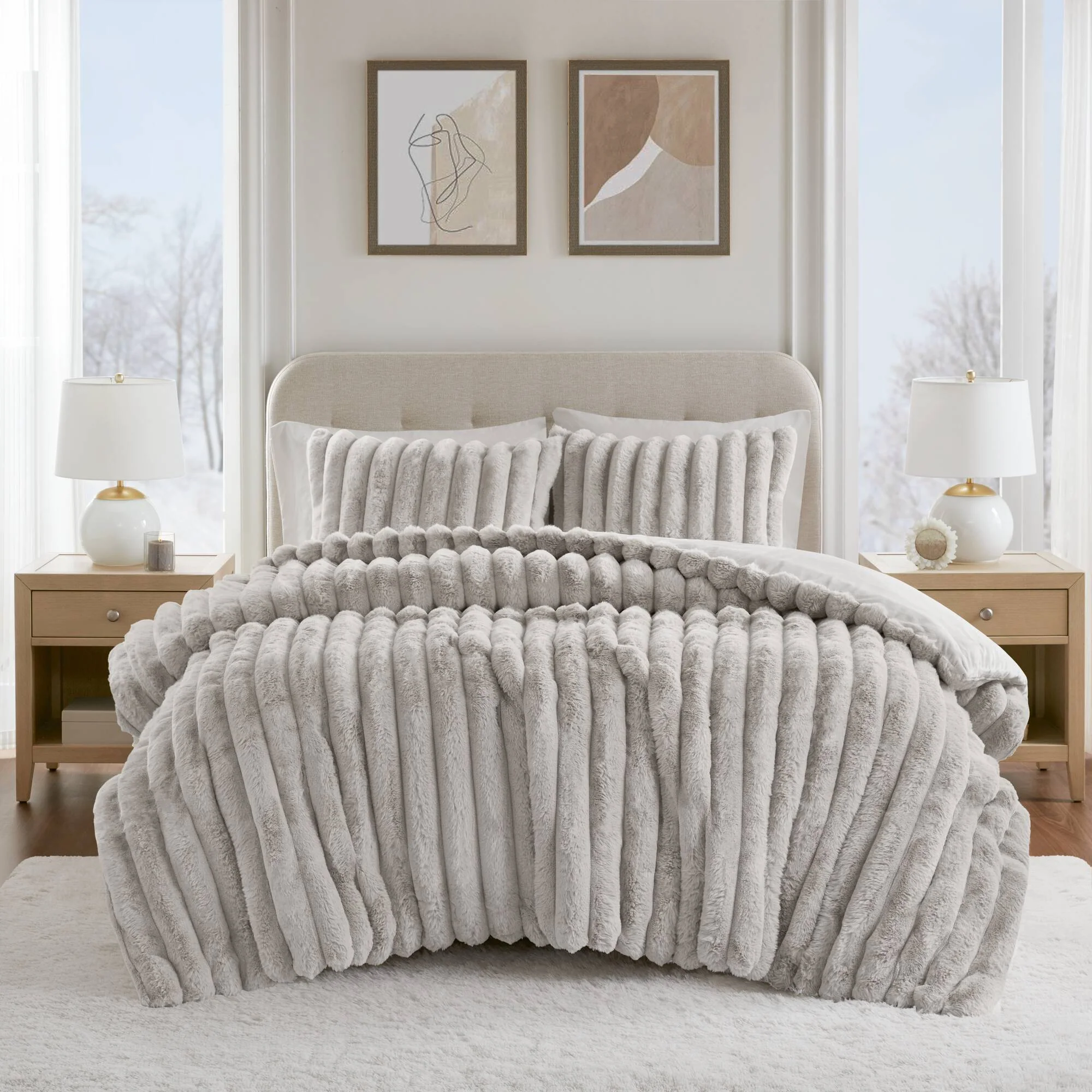 Jasmine Ultrasoft Faux Fur Ribbed Comforter Set - Image 44