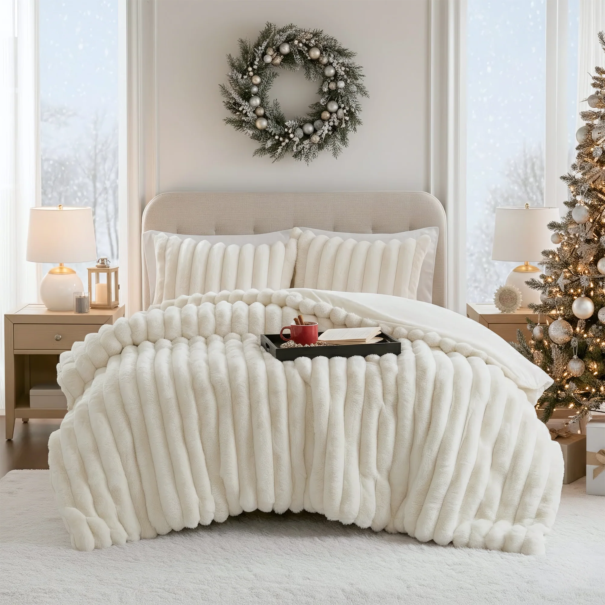 Jasmine Ultrasoft Faux Fur Ribbed Comforter Set - Image 6